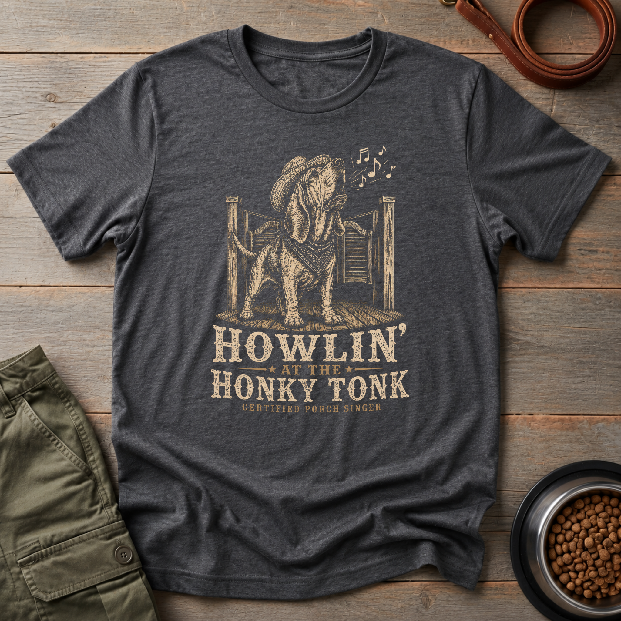 Bassett Hound Howlin' At The Honky Tonk Tee