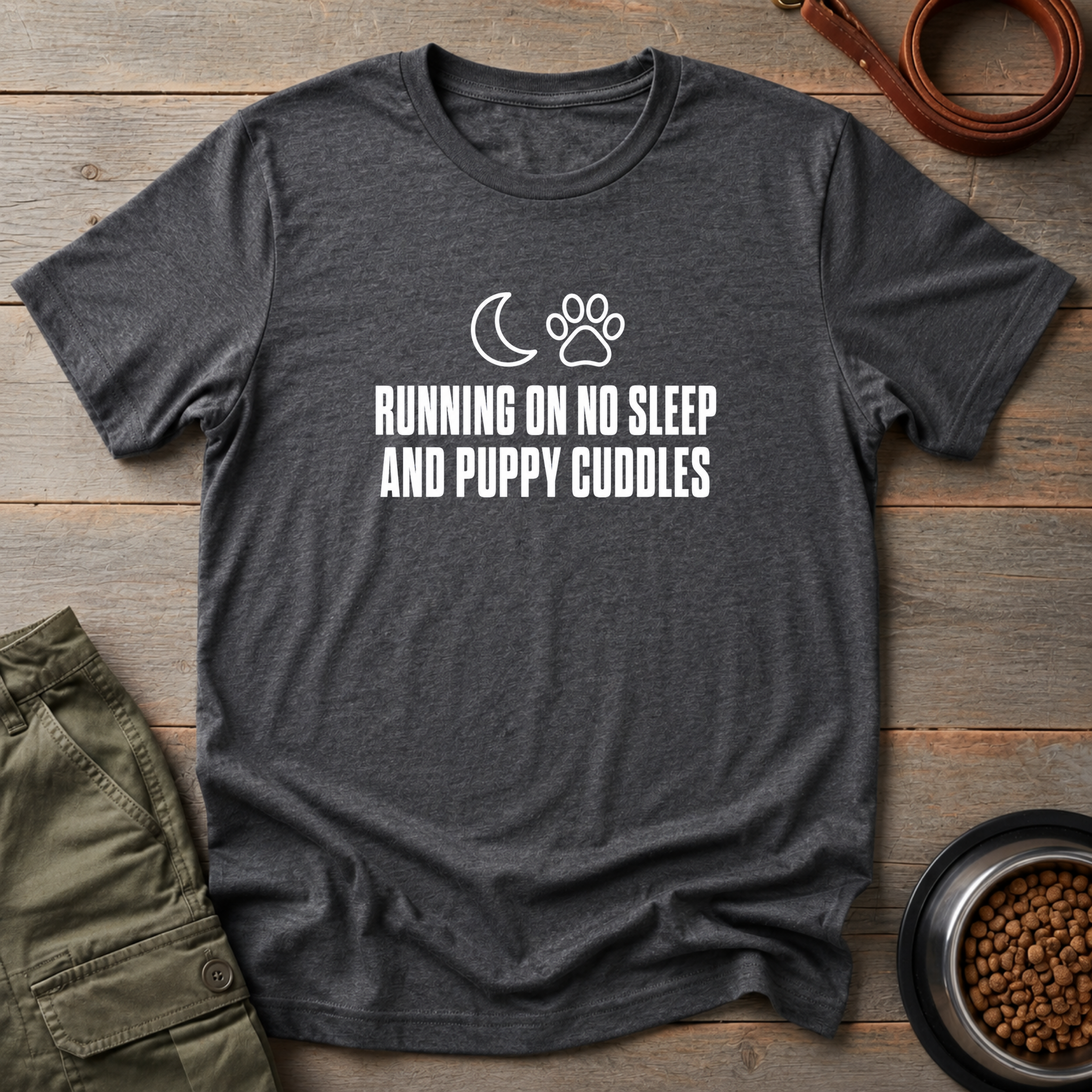 Running On No Sleep And Puppy Cuddles Tee