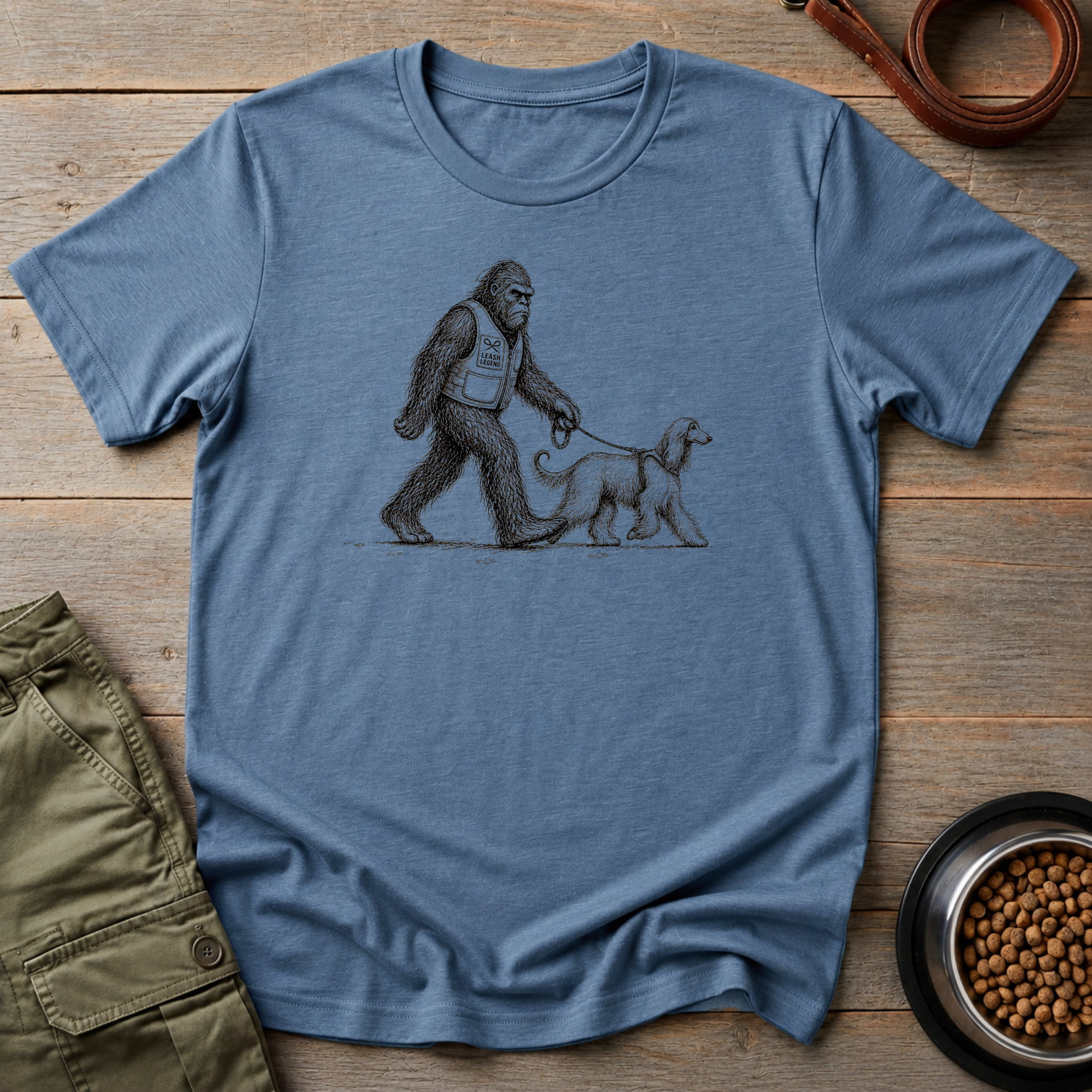 Bigfoot Walking Afghan Hound Tee