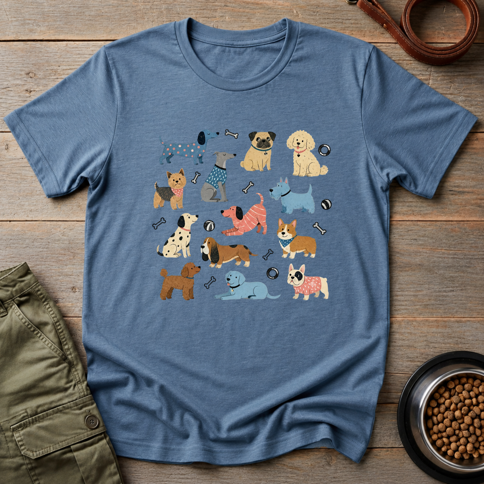 Colorful Funny Dog Tee