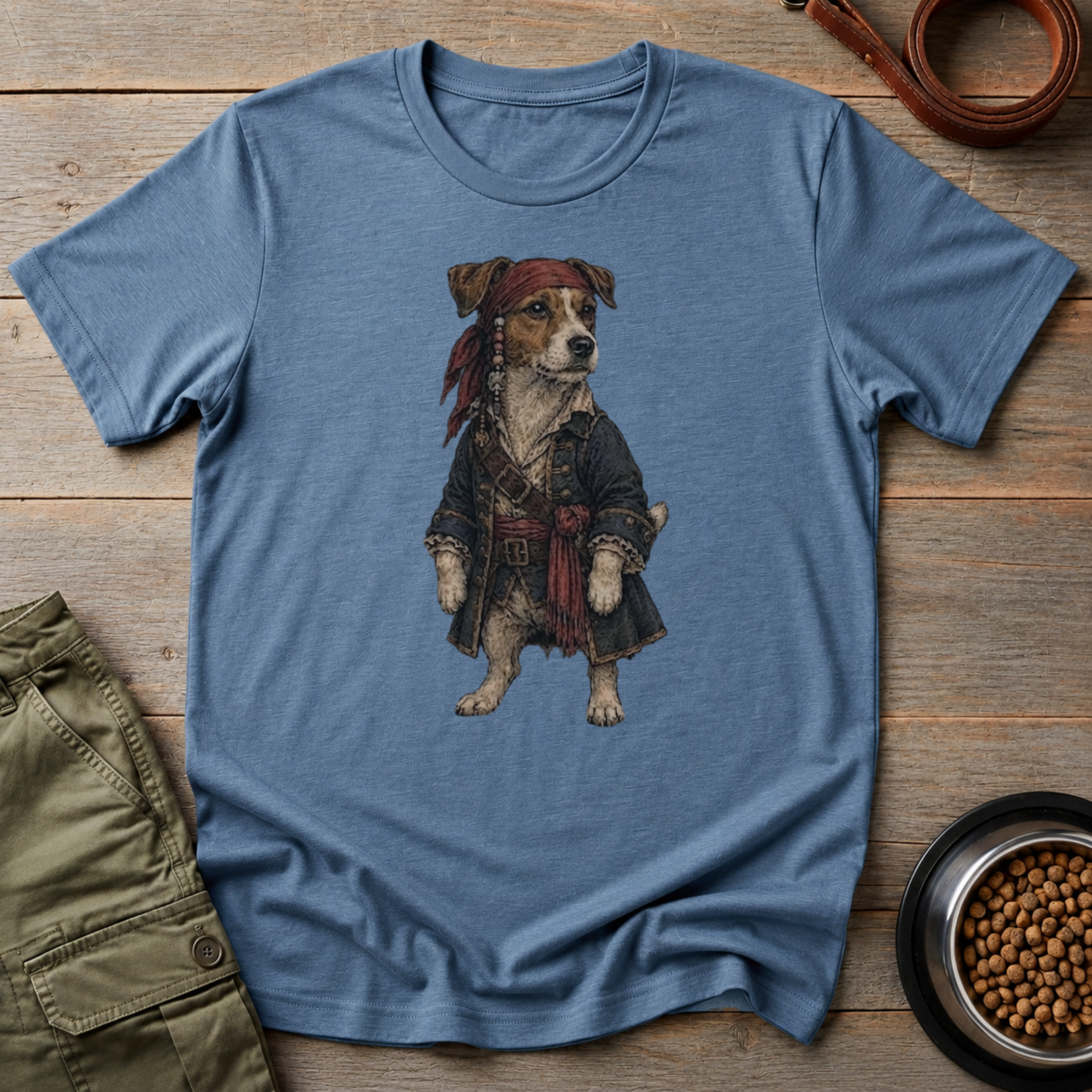 Jack Russell Dressed As Captain Jack Tee