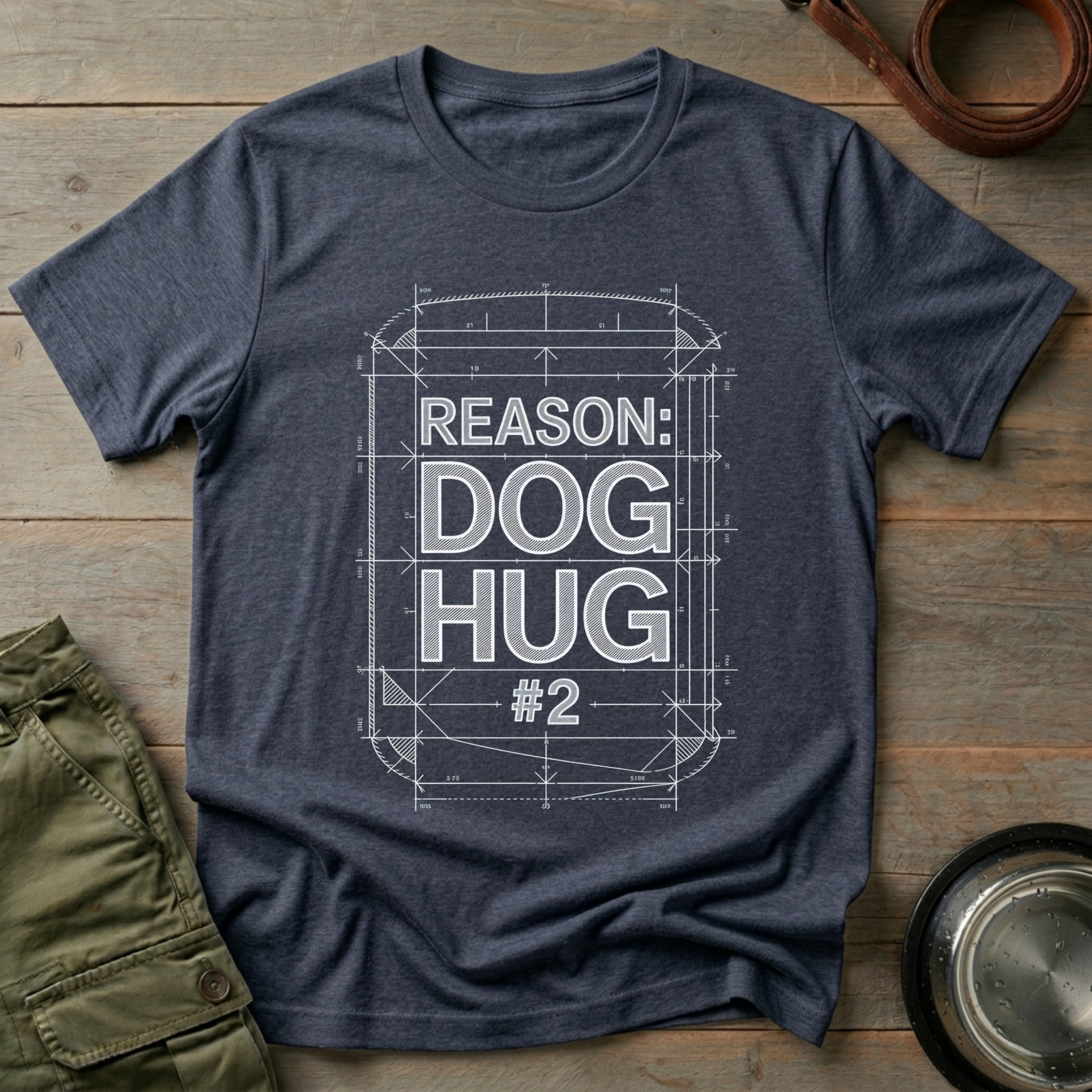Dog Hug Blueprint Tee