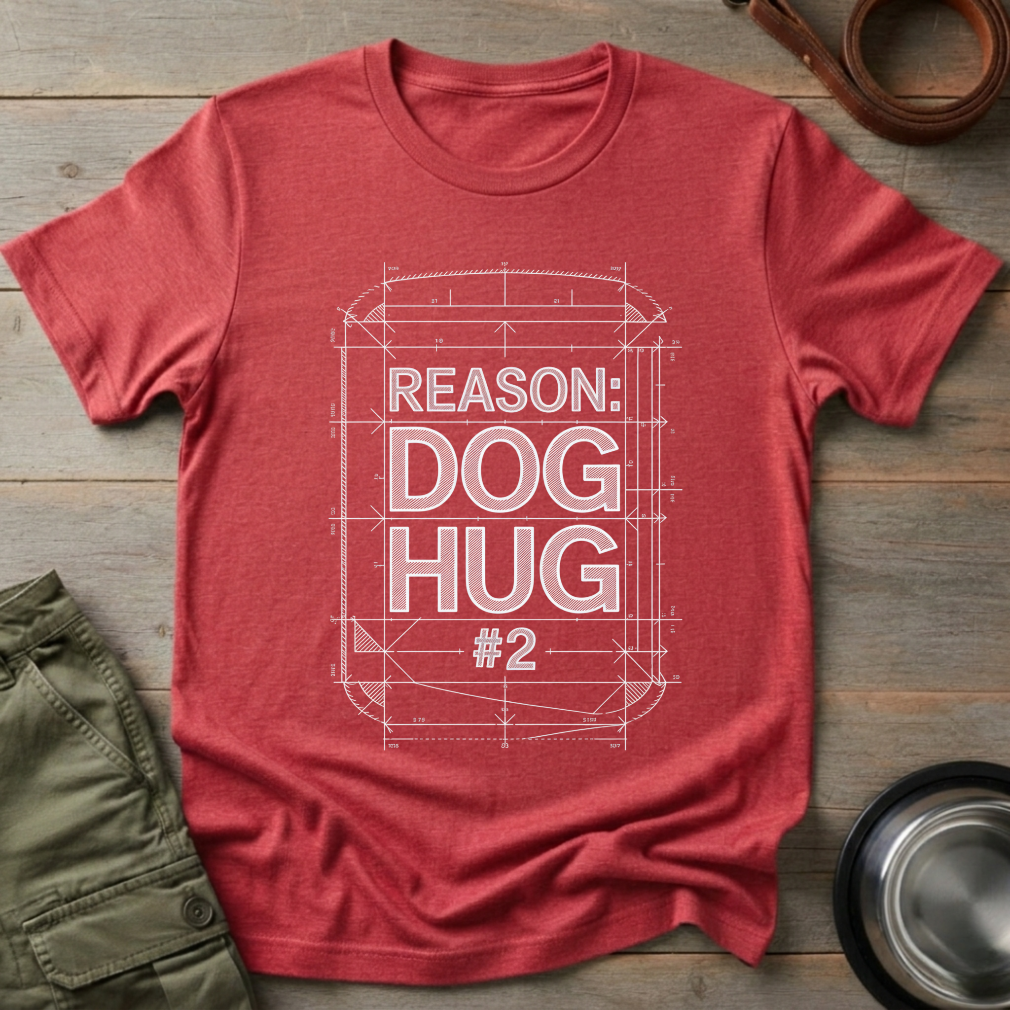 Dog Hug Blueprint Tee