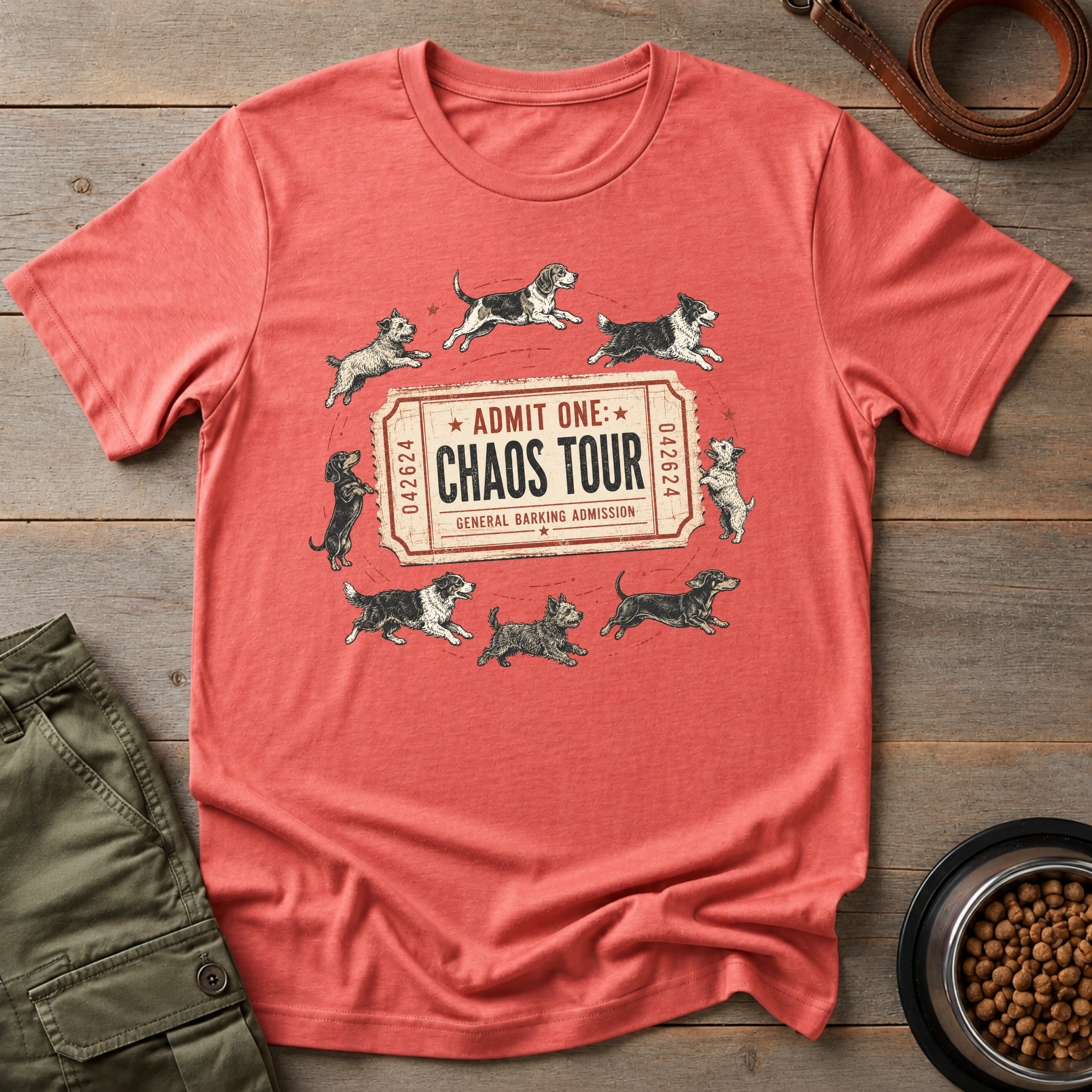 Chaos Tour Admit One General Barking Admission Tee