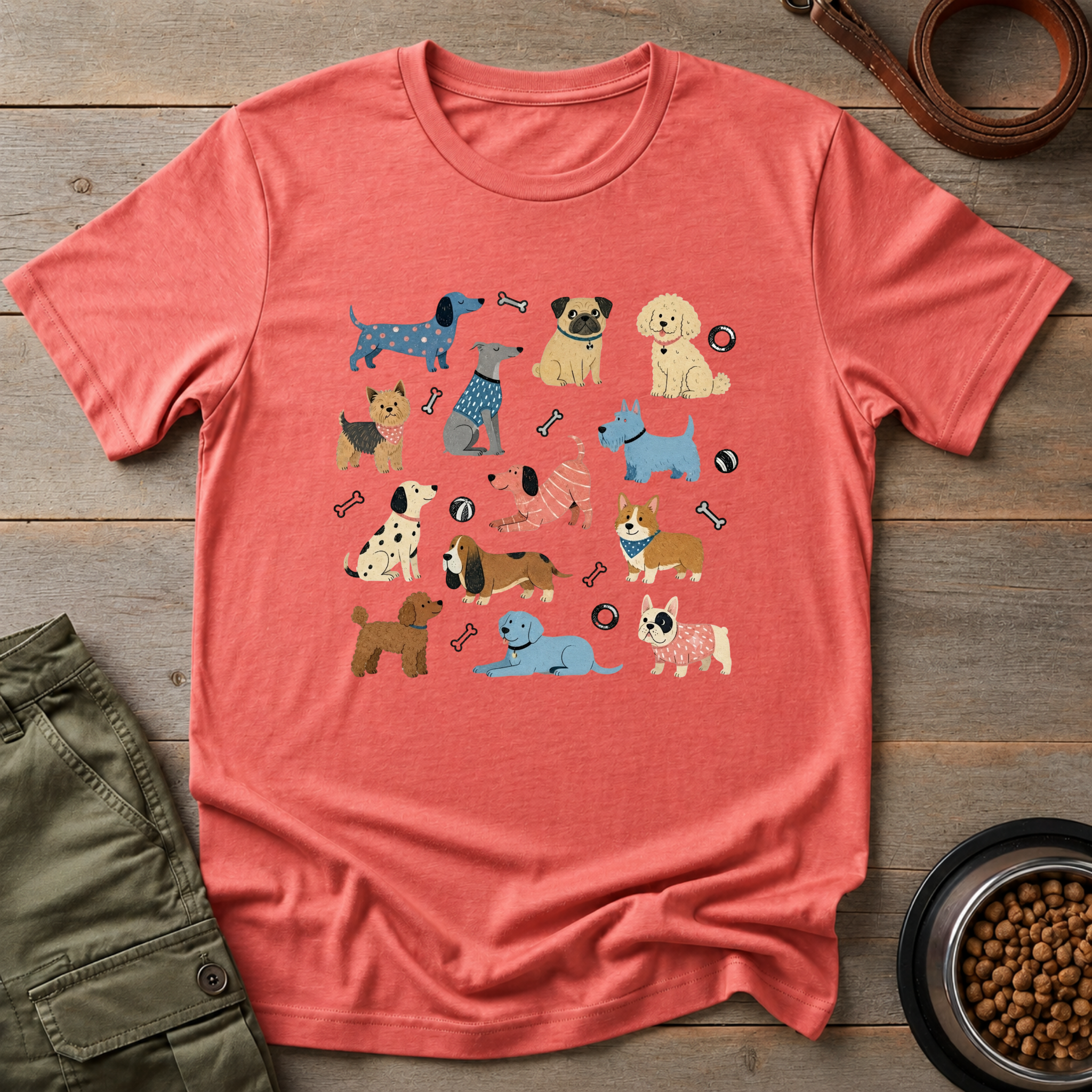 Colorful Funny Dog Tee