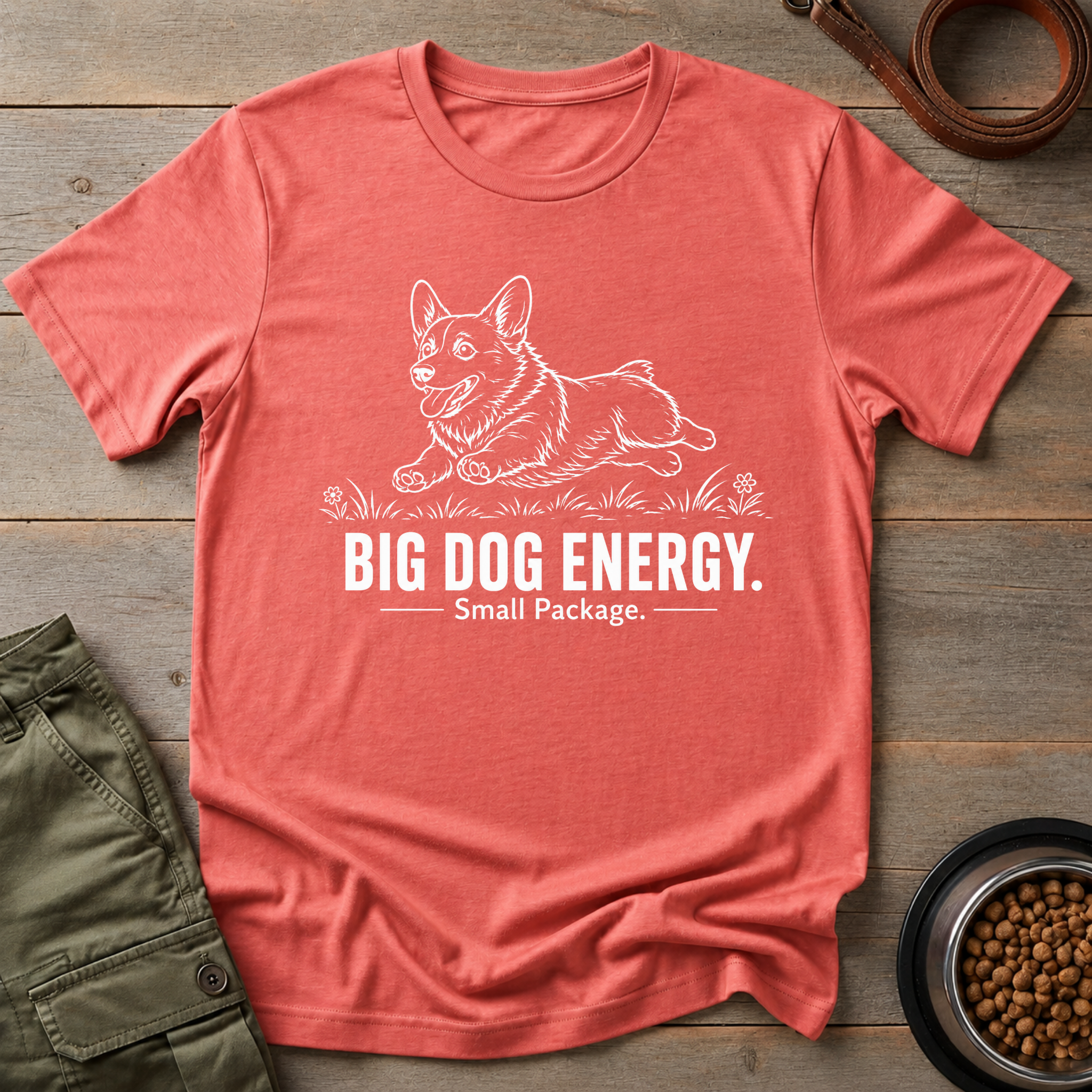 Corgi Big Dog Energy Vintage Tee