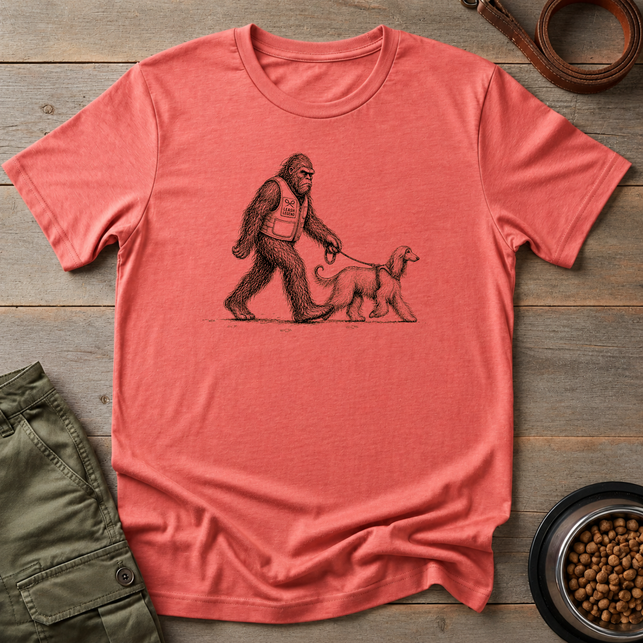 Bigfoot Walking Afghan Hound Tee