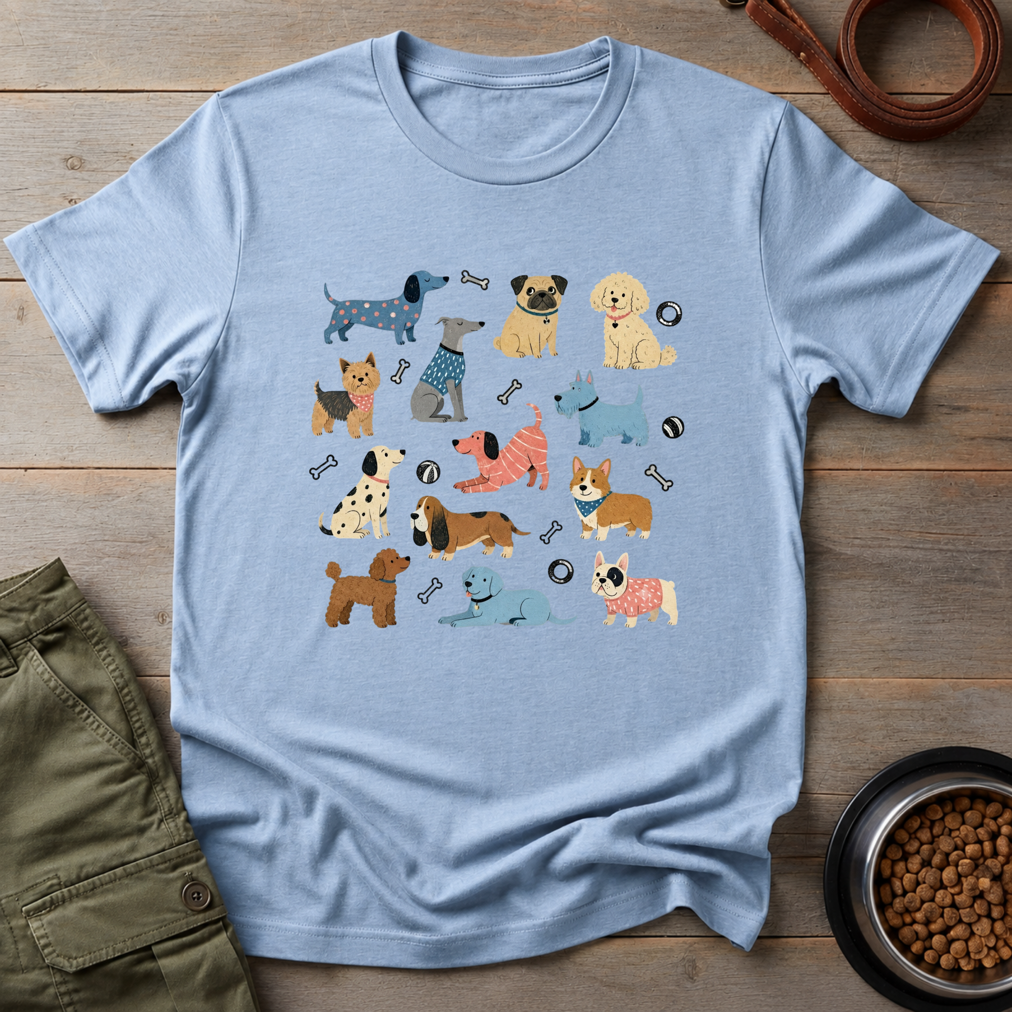Colorful Funny Dog Tee
