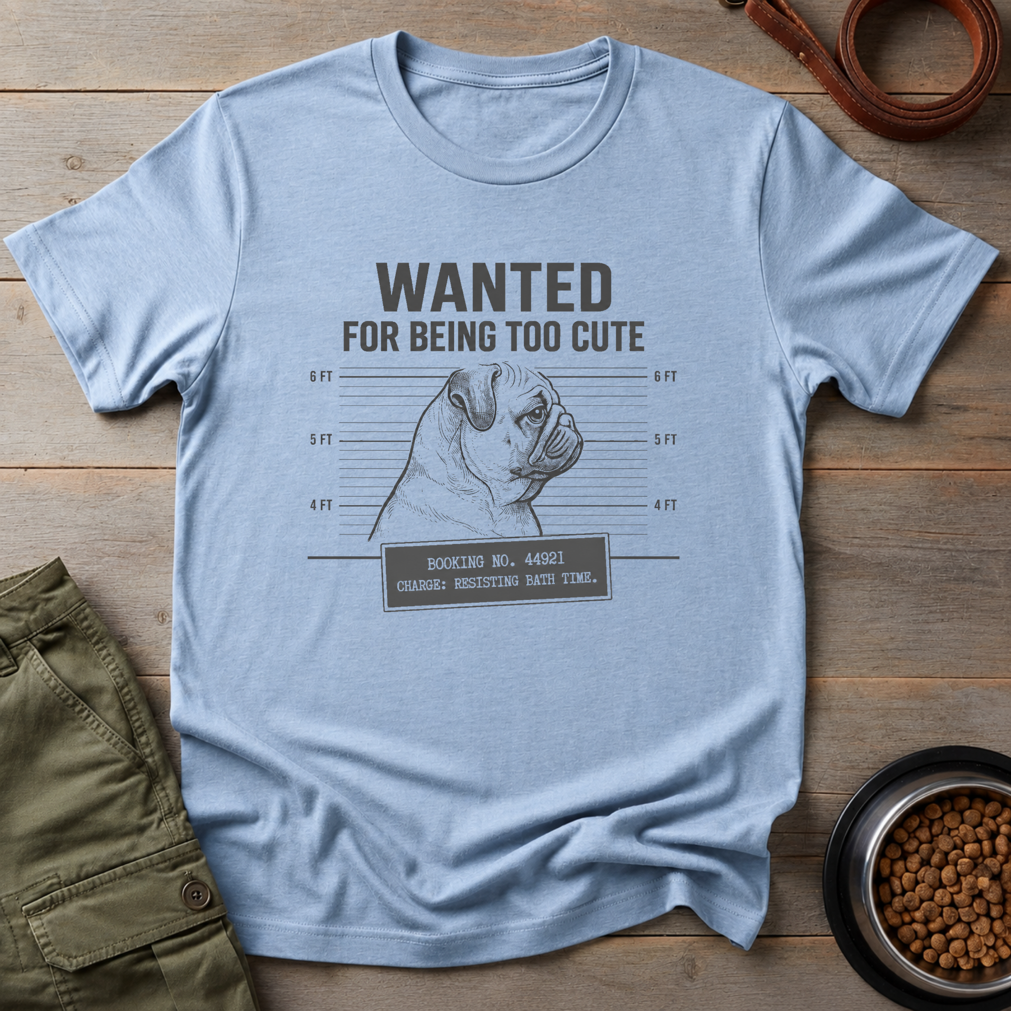 Pug Wanted For Being Too Cute Tee