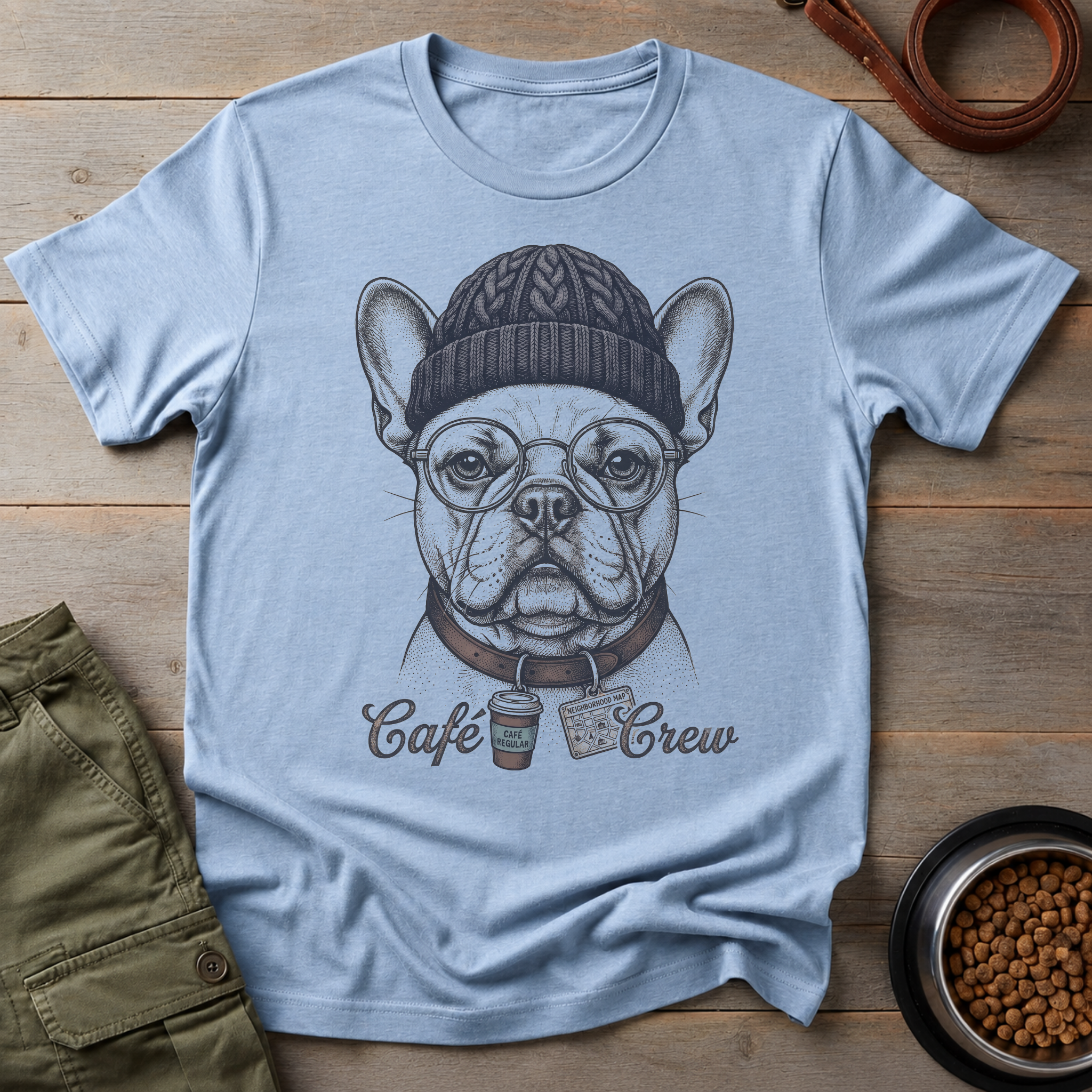 French Bulldog Cafe Crew Tee