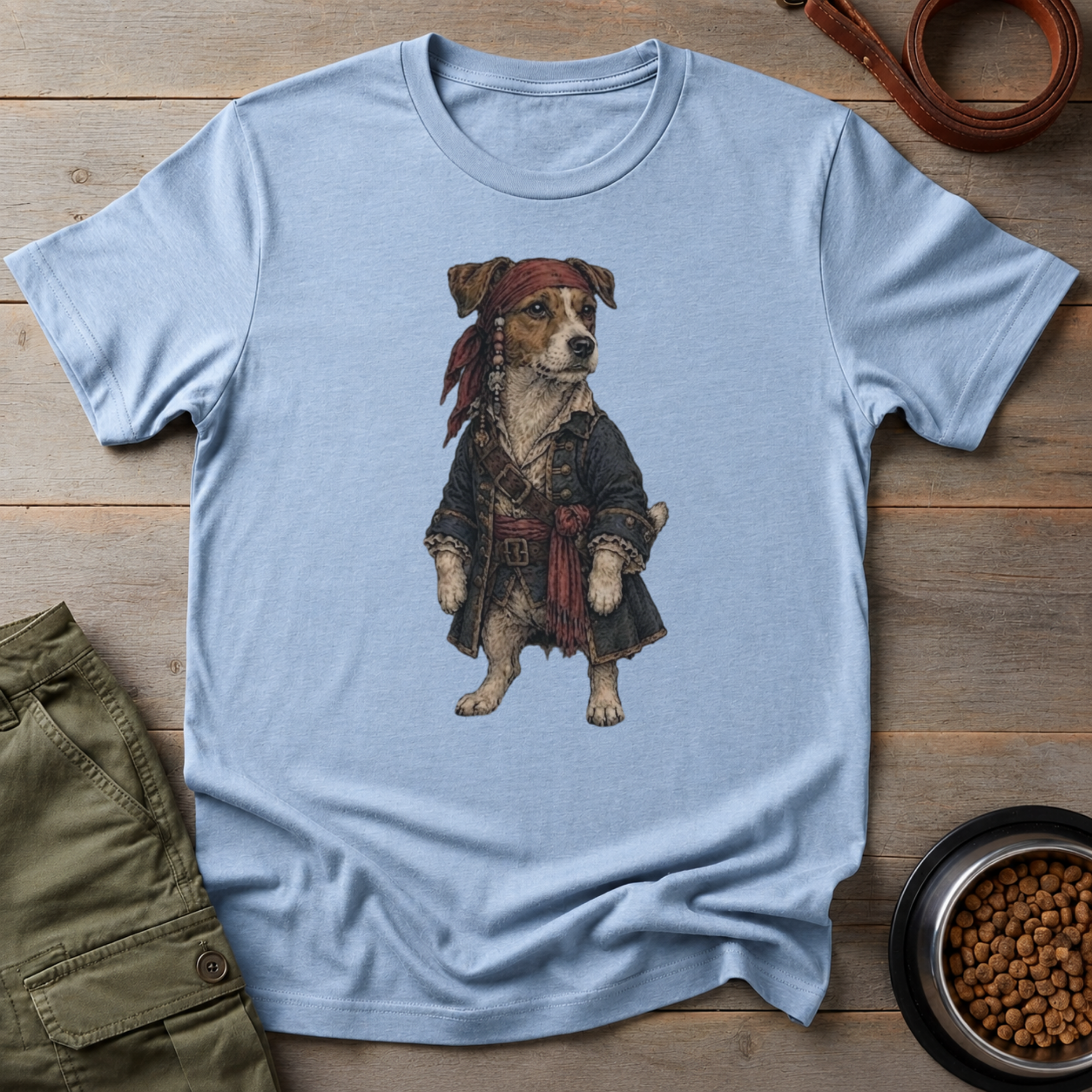 Jack Russell Dressed As Captain Jack Tee