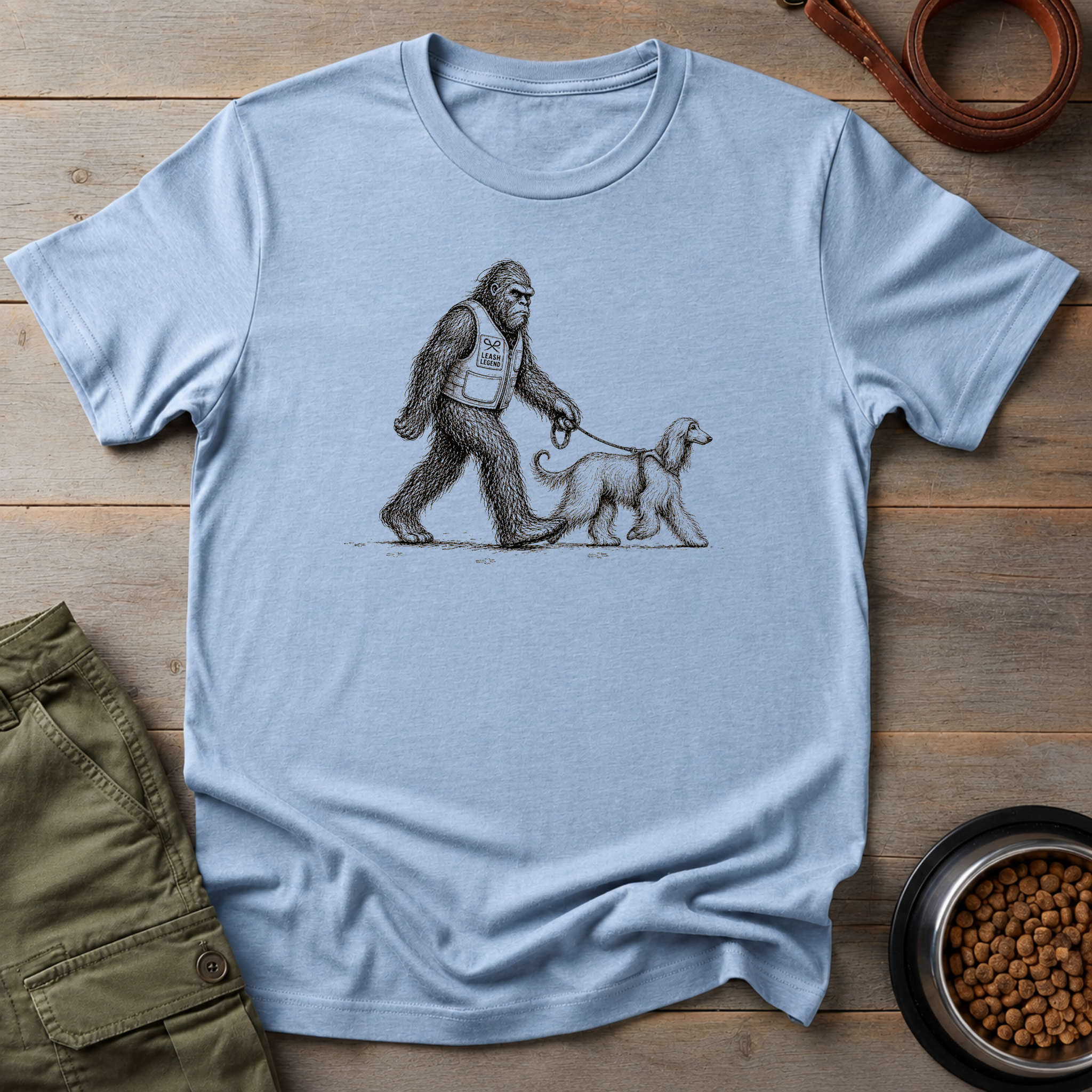 Bigfoot Walking Afghan Hound Tee