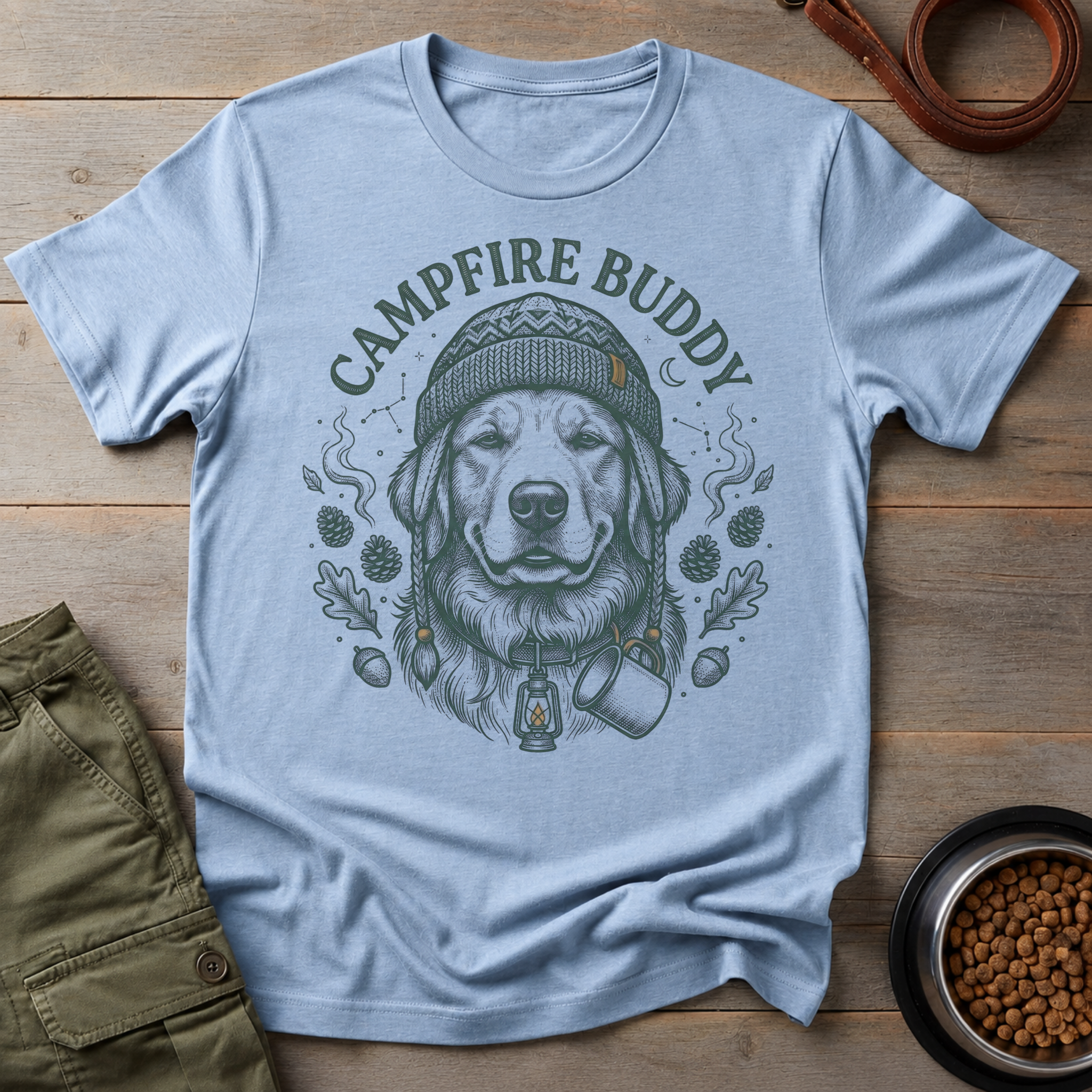 Golden Retriever Campfire Buddy Tee