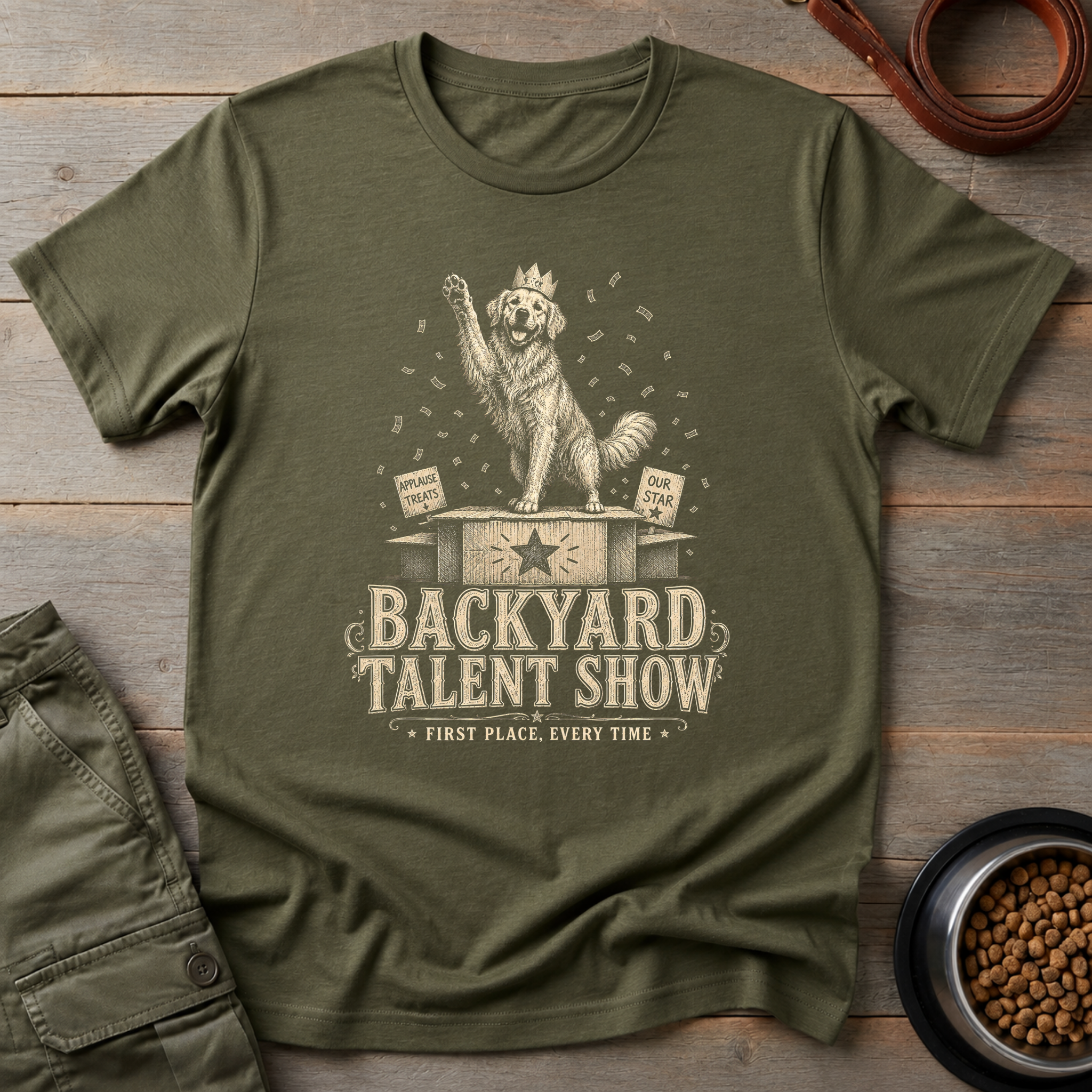 Golden Retriever Backyard Talent Show Tee