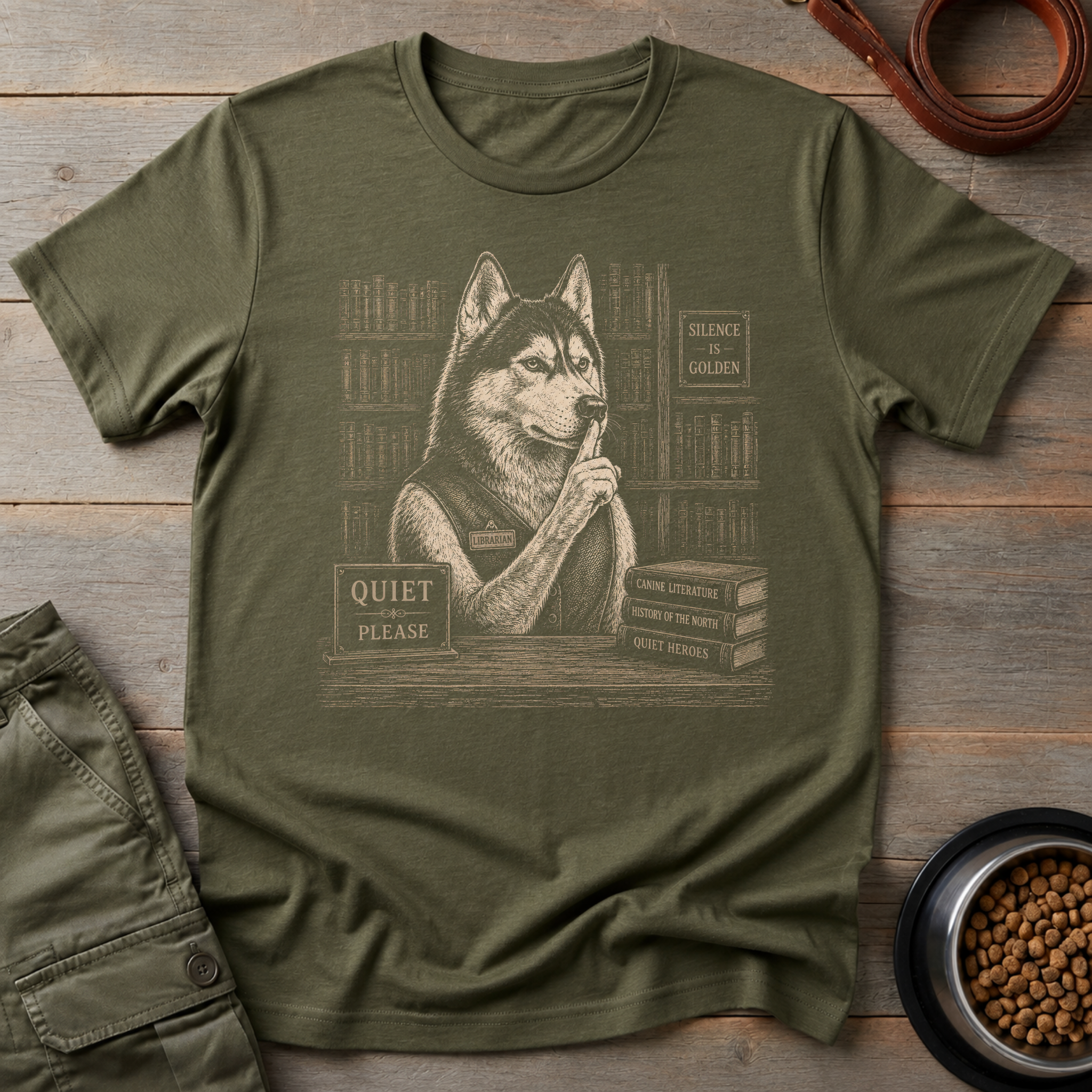 Husky the Librarian Tee