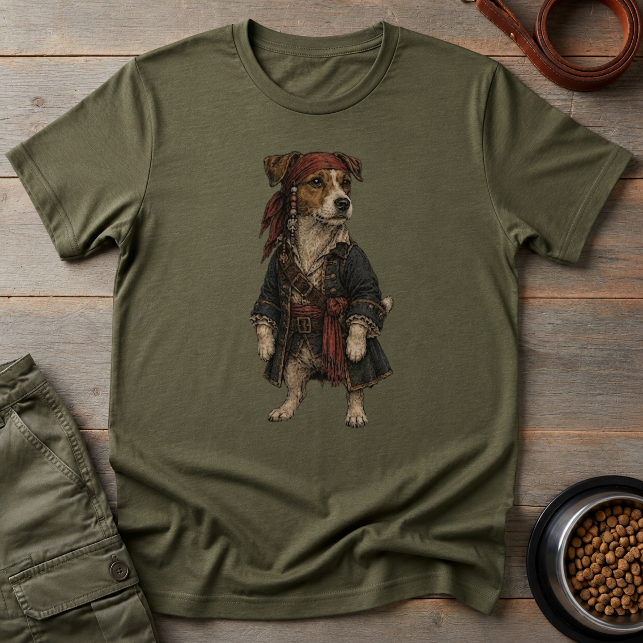 Jack Russell Dressed As Captain Jack Tee