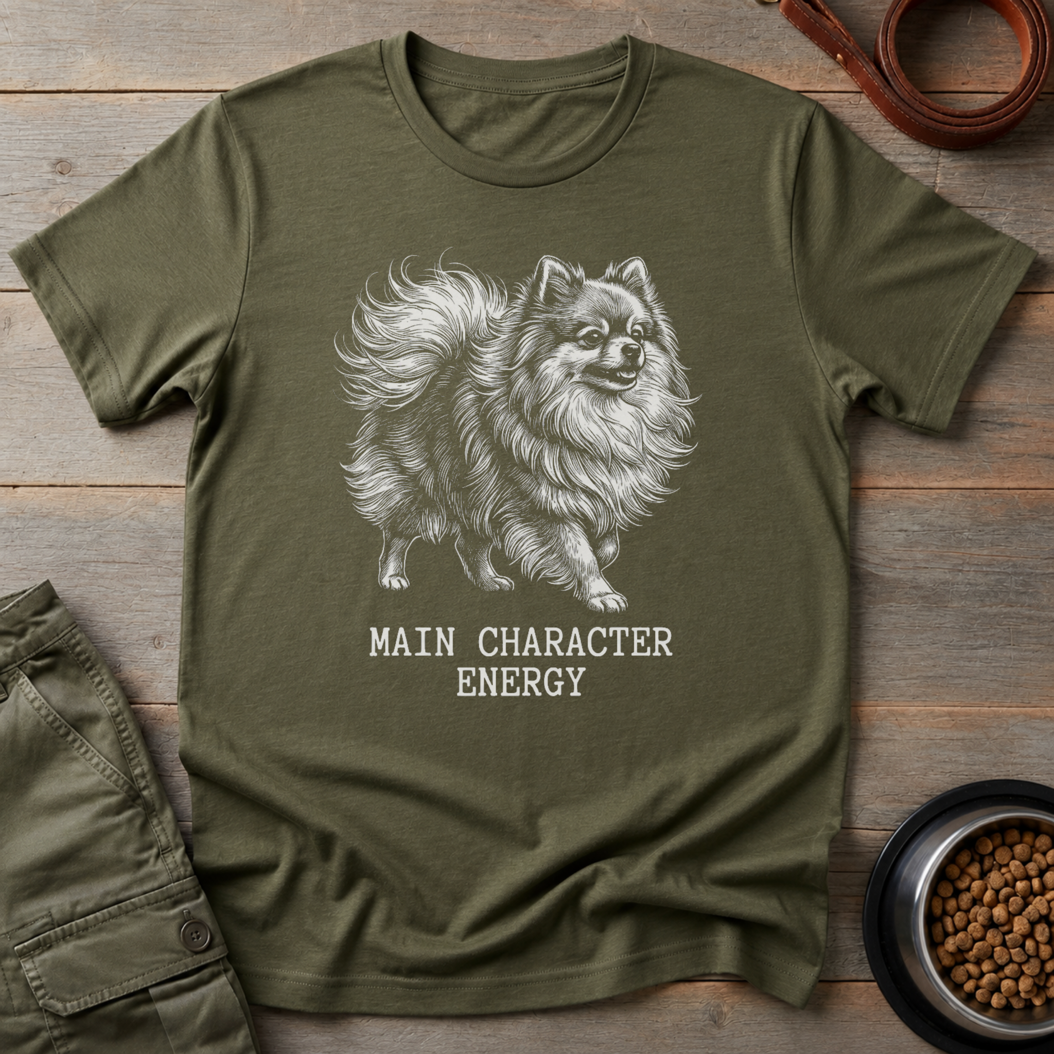 Pomeranian Main Character Energy Tee