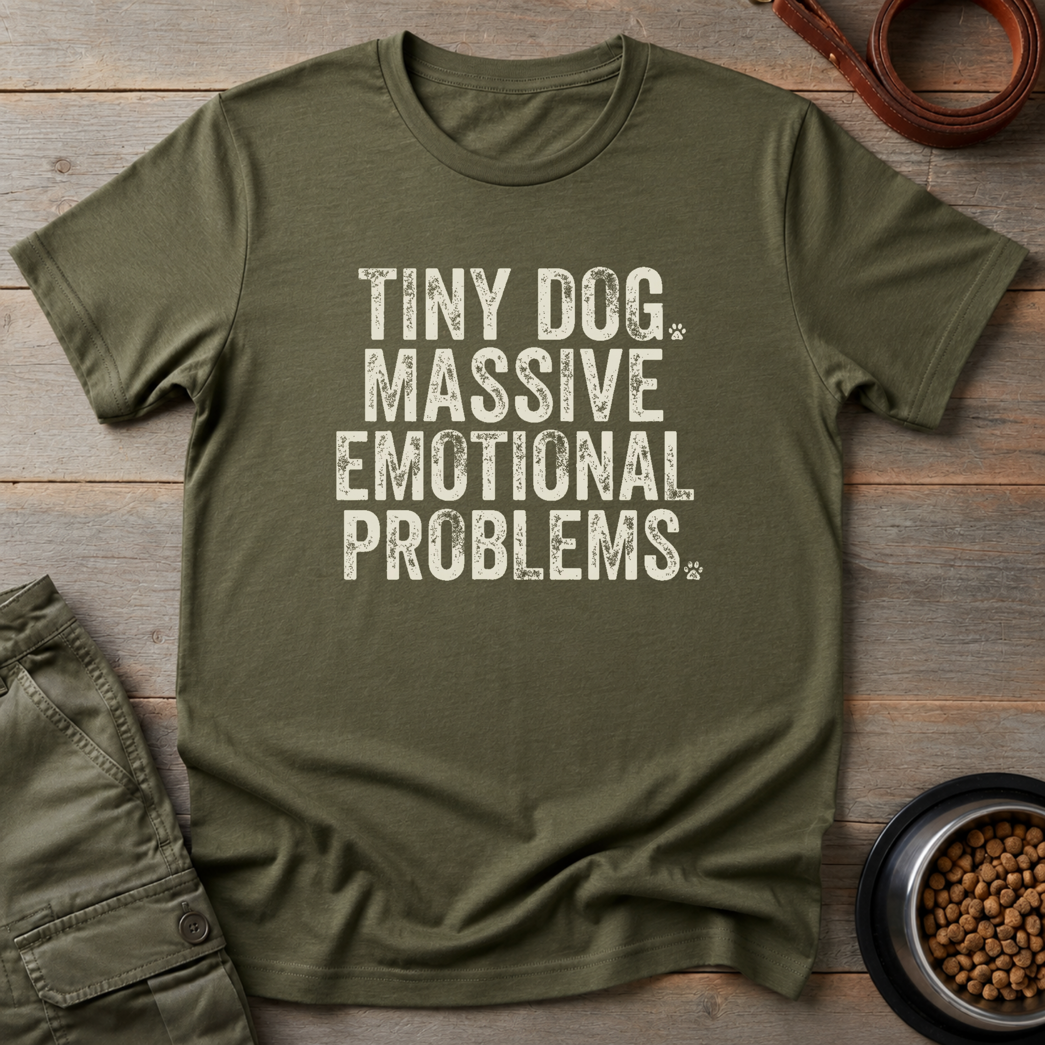 Tiny Dog. Massive Emotional Problems. Tee