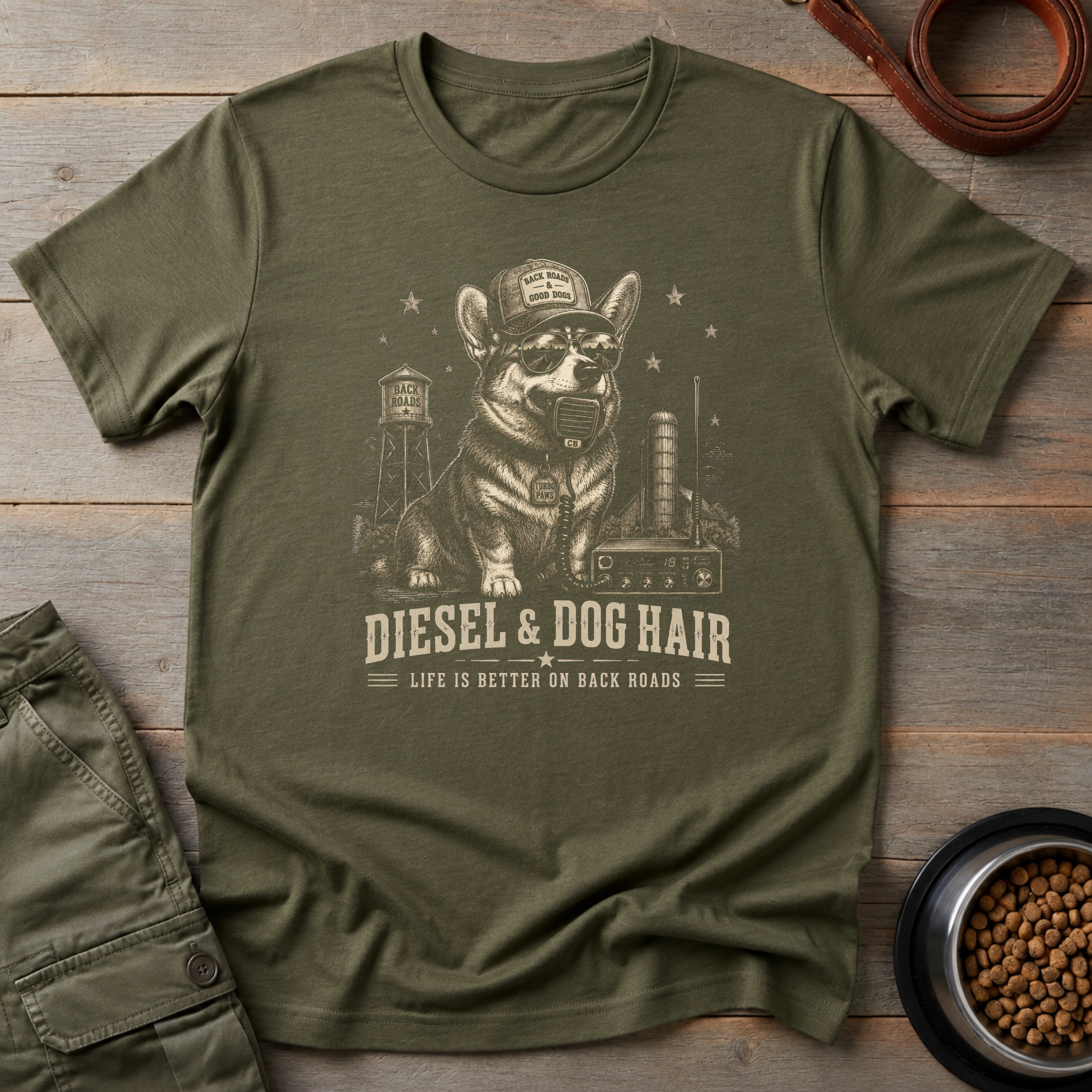 Corgi Diesel & Dog Hair Vintage Tee