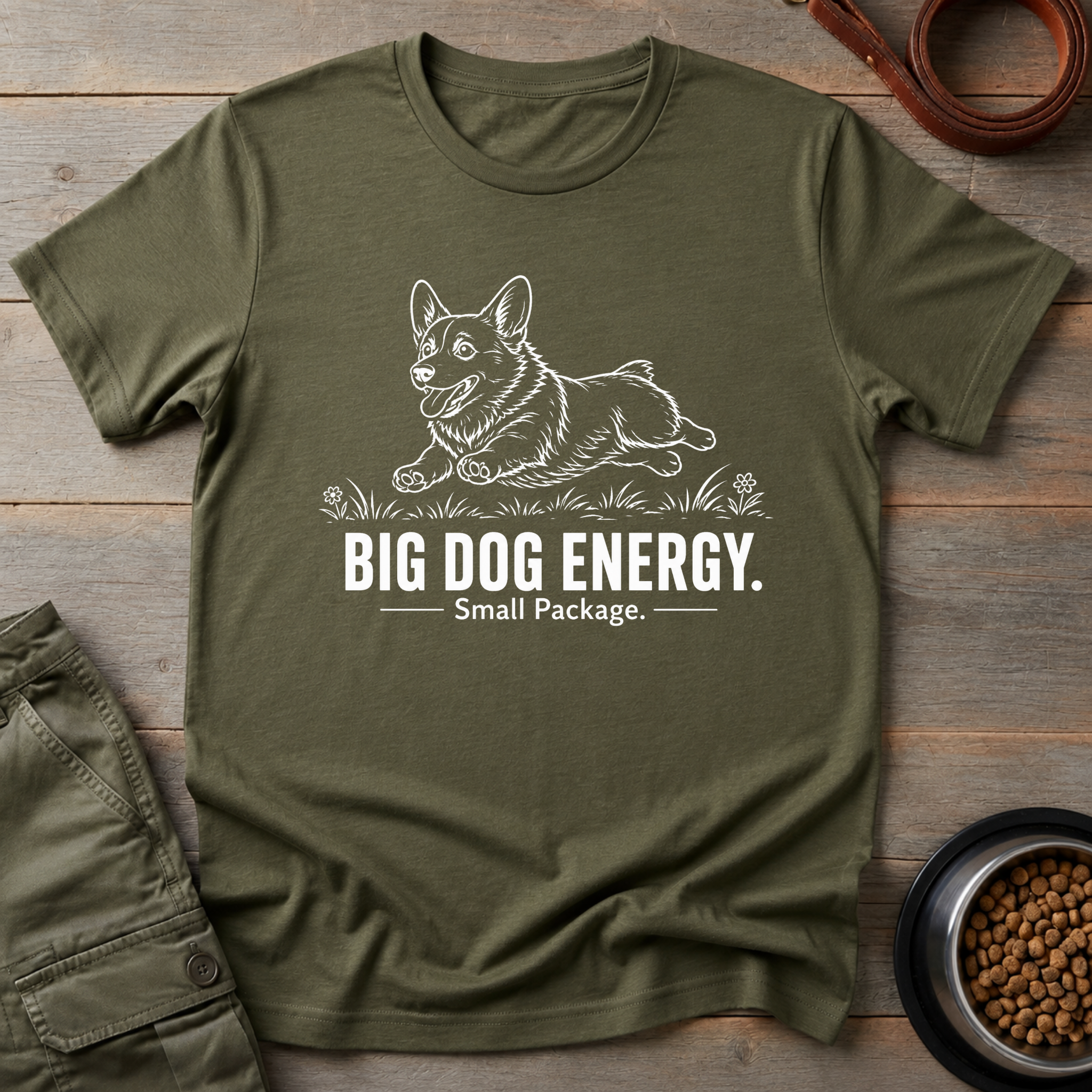 Corgi Big Dog Energy Vintage Tee
