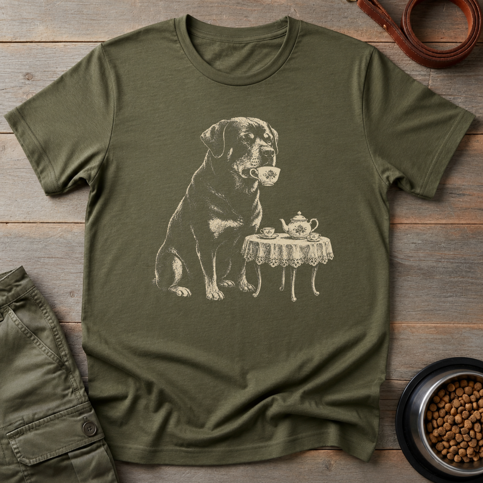 Rottweiler The Guard Dog Tea Party Tee