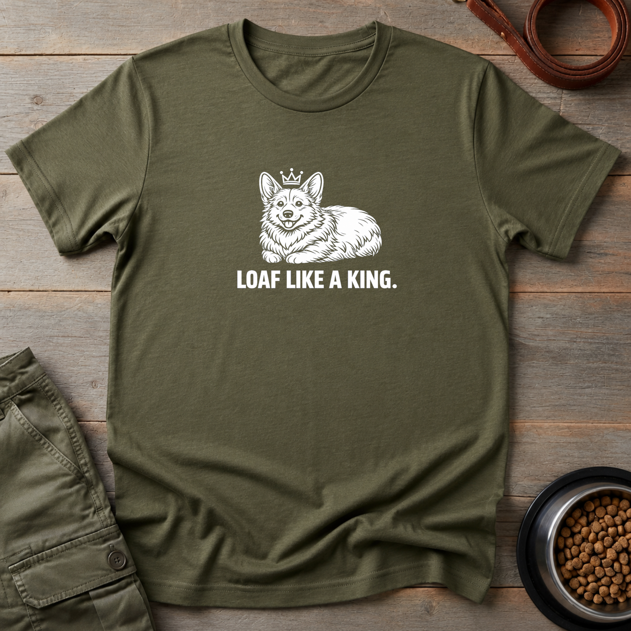 Corgi Loaf Like A King Tee