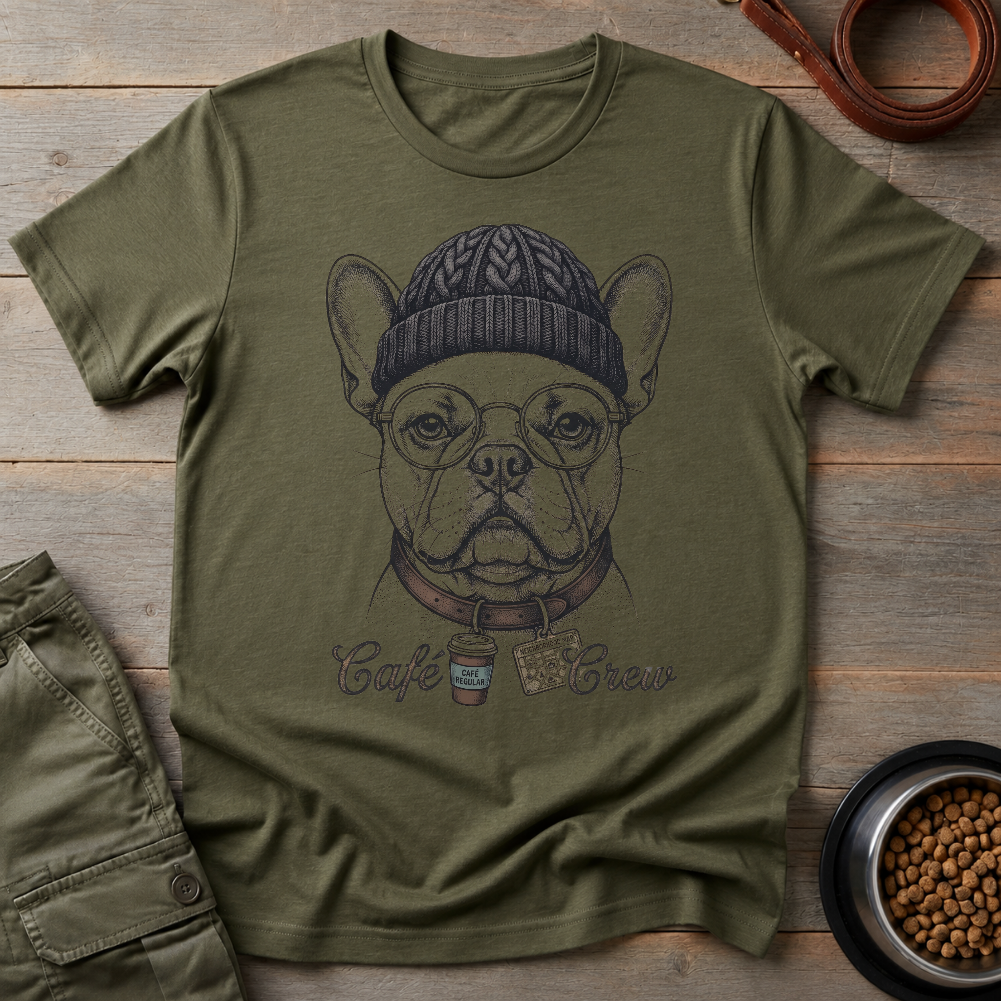 French Bulldog Cafe Crew Tee