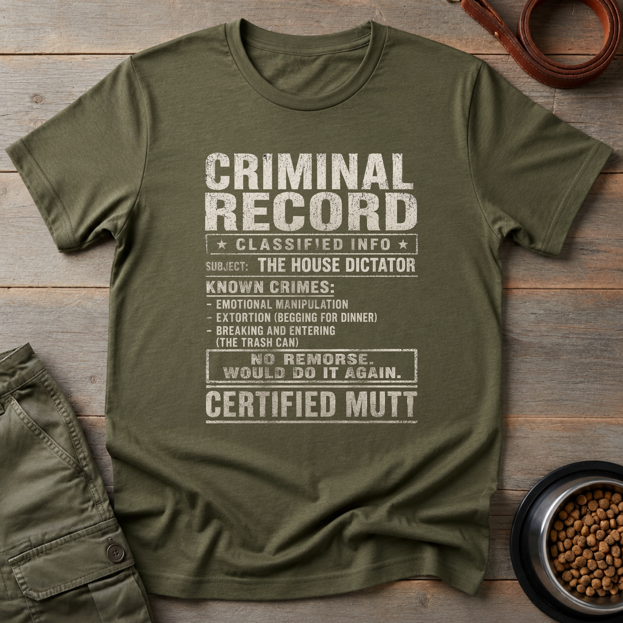 Mutt Criminal Record Tee