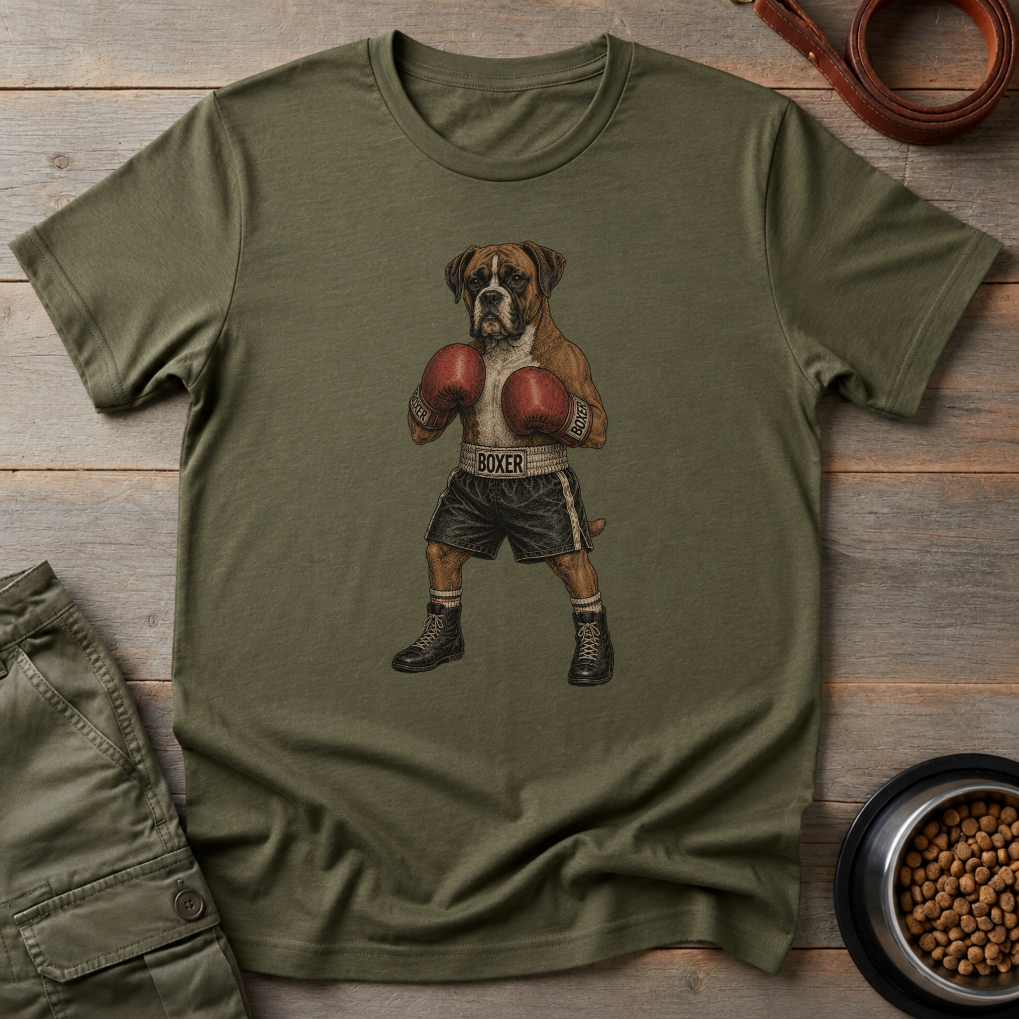 Boxer Dog Dressed As A Boxer Tee