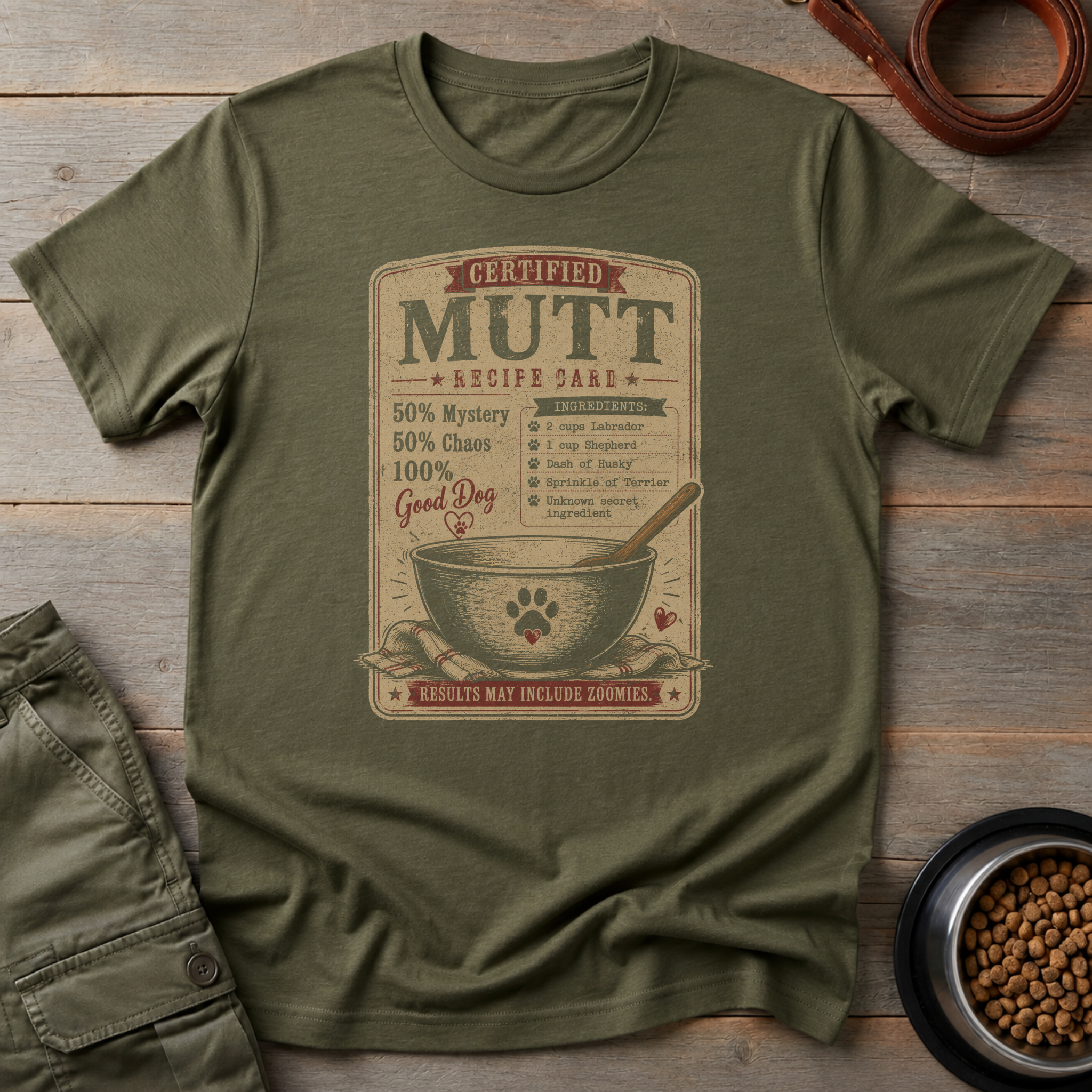 Mutt Recipe Card Tee