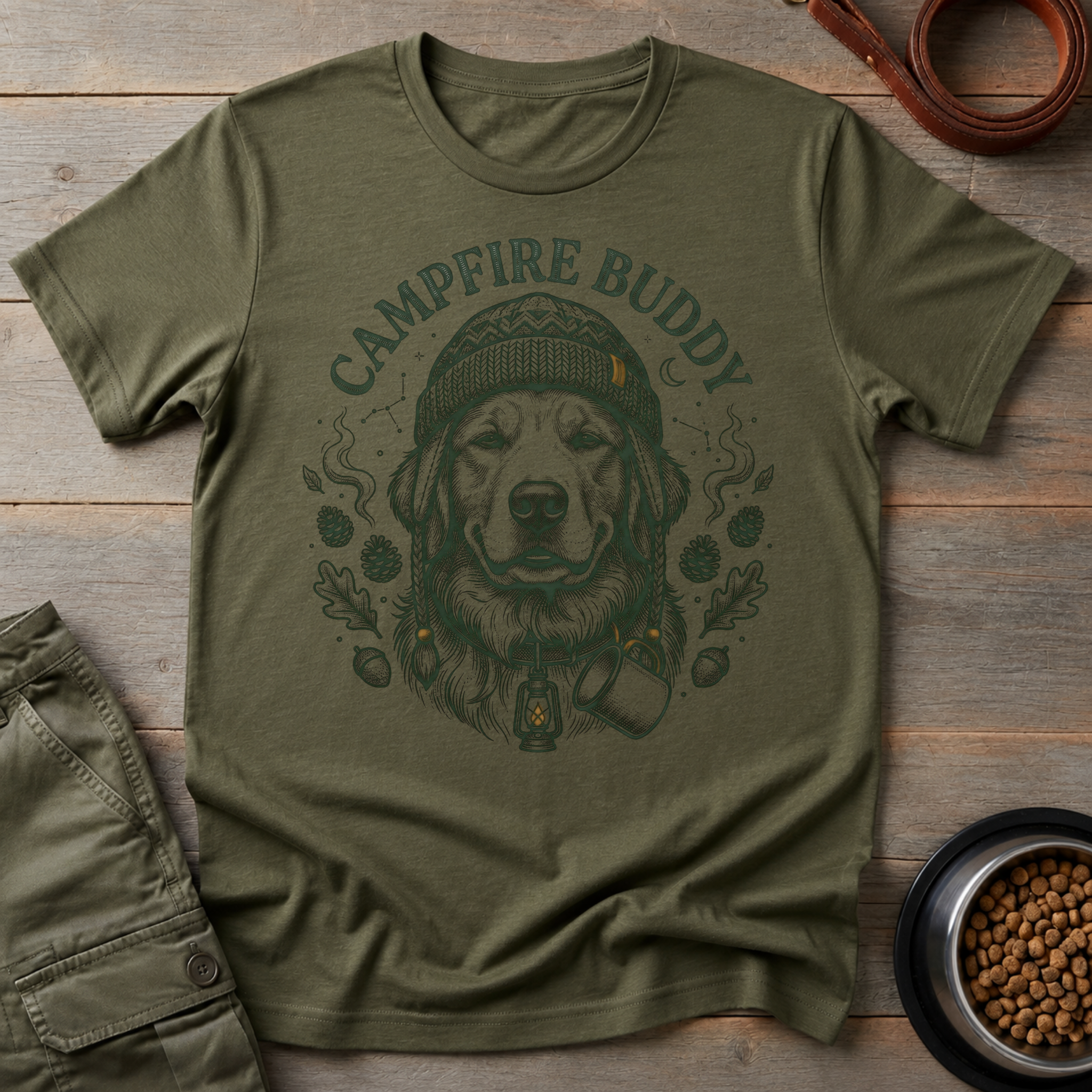 Golden Retriever Campfire Buddy Tee
