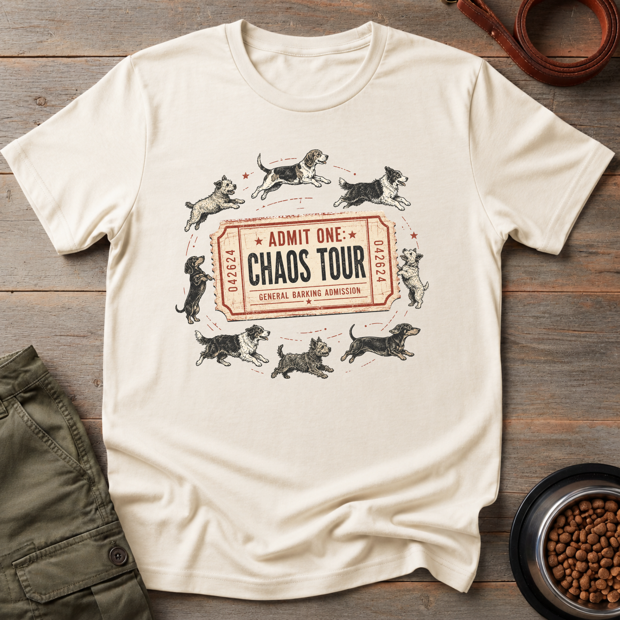 Chaos Tour Admit One General Barking Admission Tee
