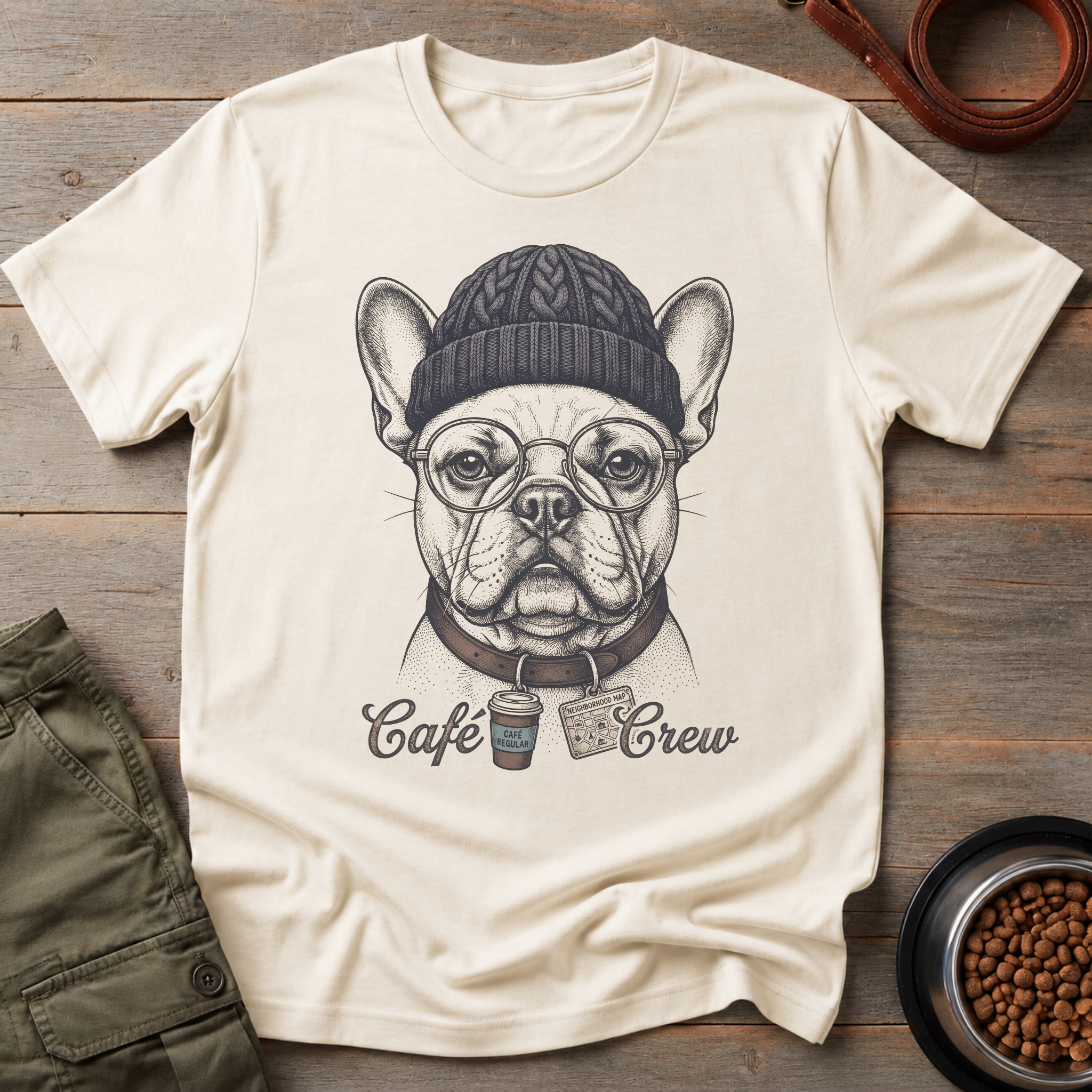 French Bulldog Cafe Crew Tee