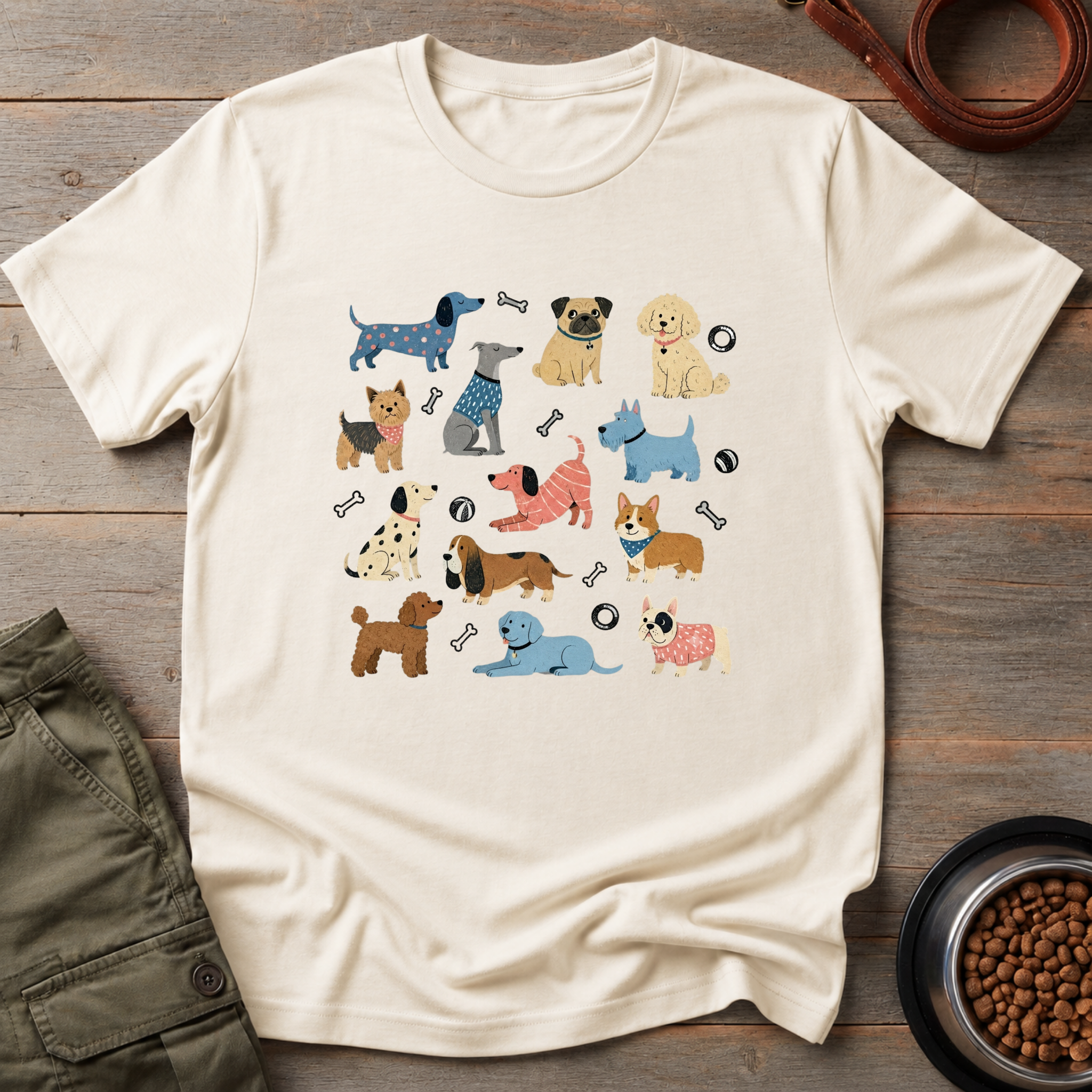 Colorful Funny Dog Tee