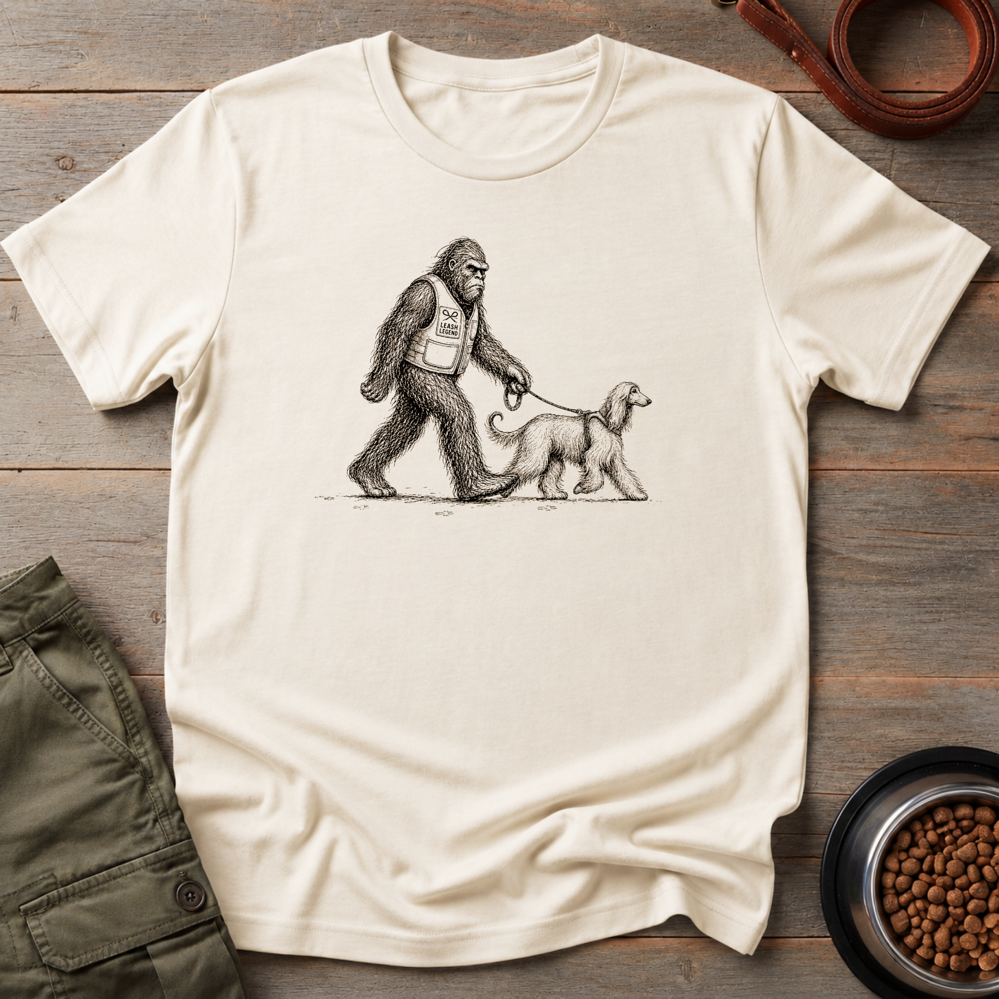 Bigfoot Walking Afghan Hound Tee