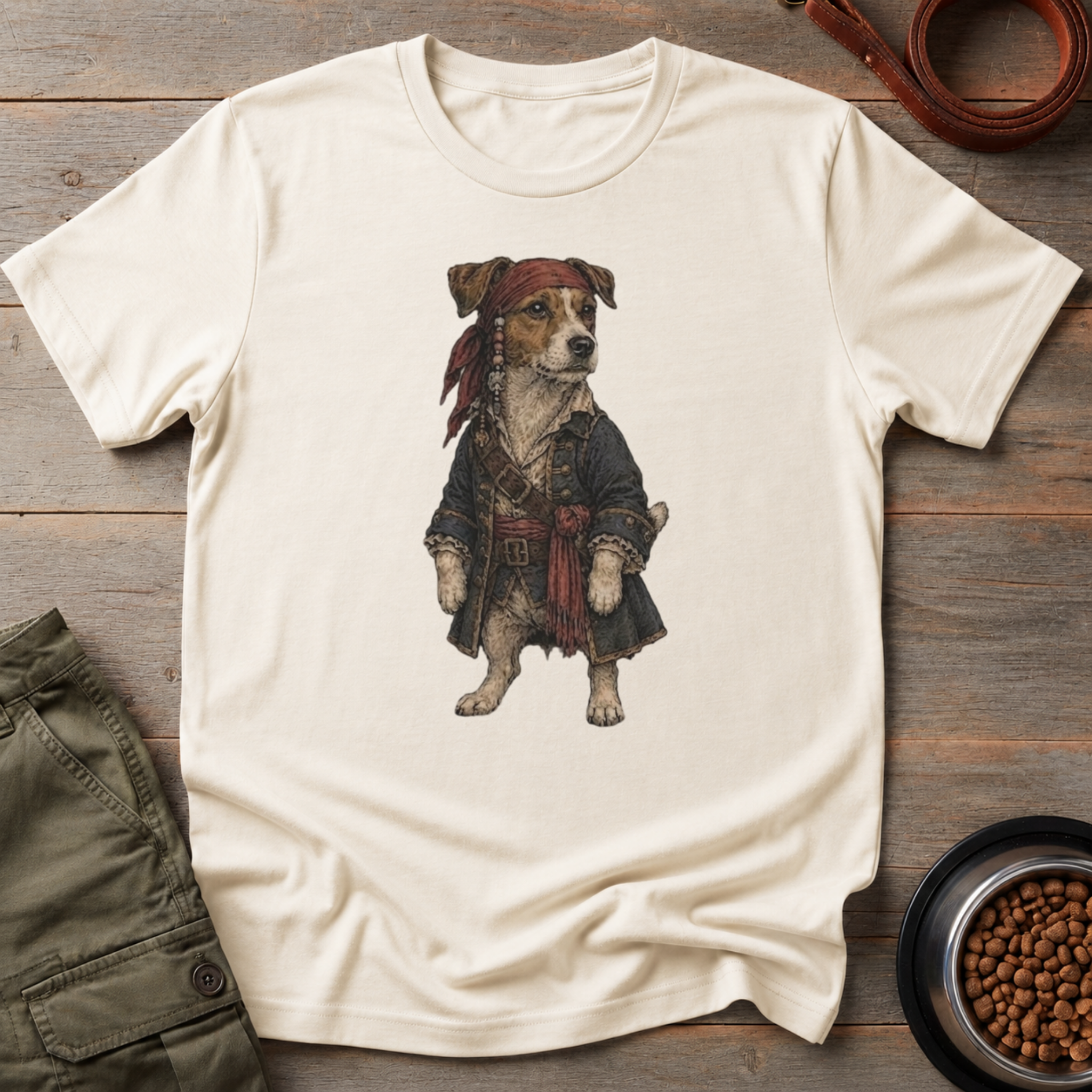 Jack Russell Dressed As Captain Jack Tee