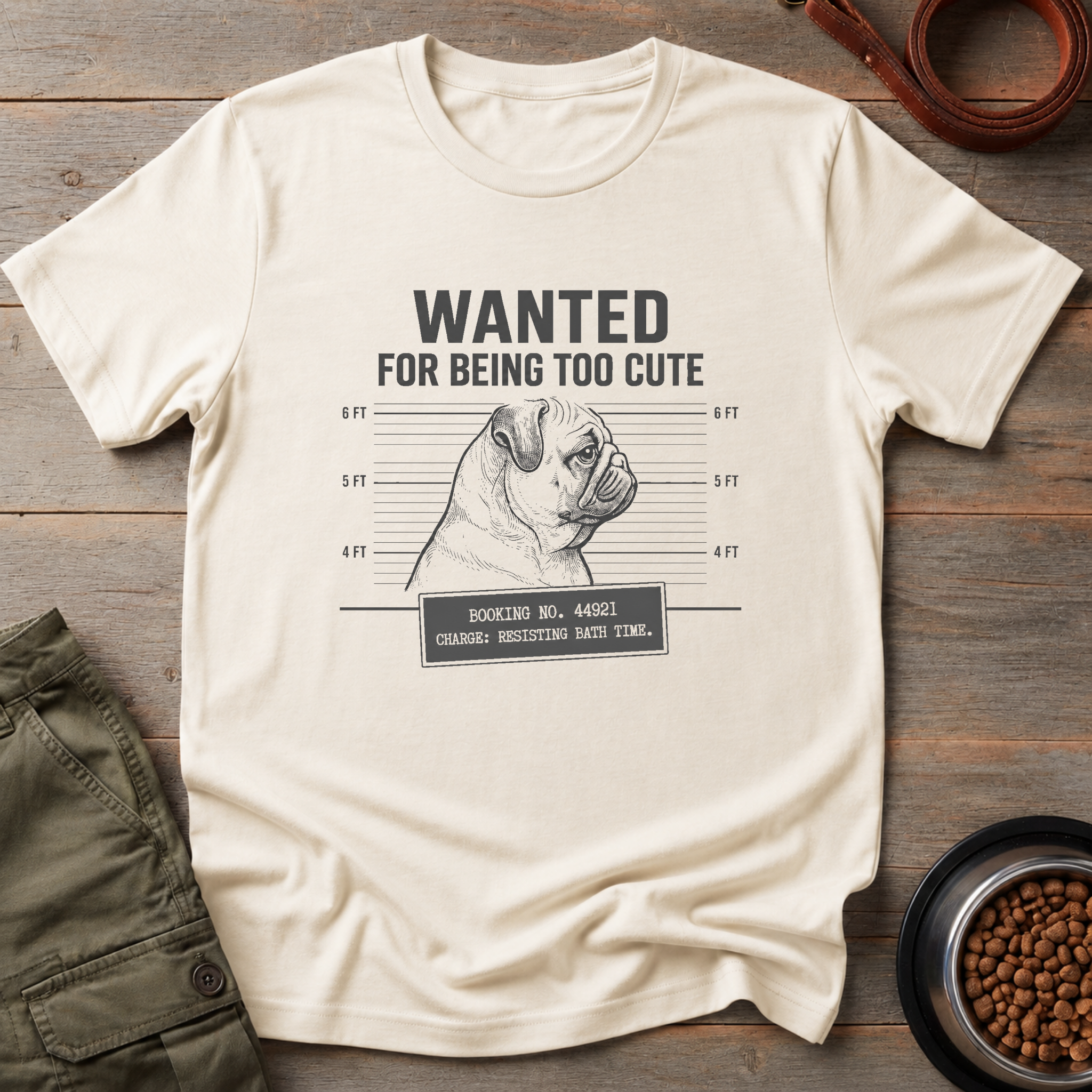 Pug Wanted For Being Too Cute Tee