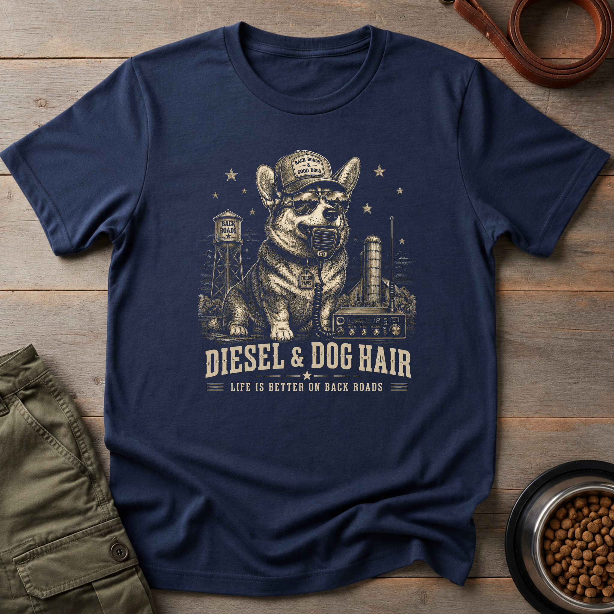 Corgi Diesel & Dog Hair Vintage Tee