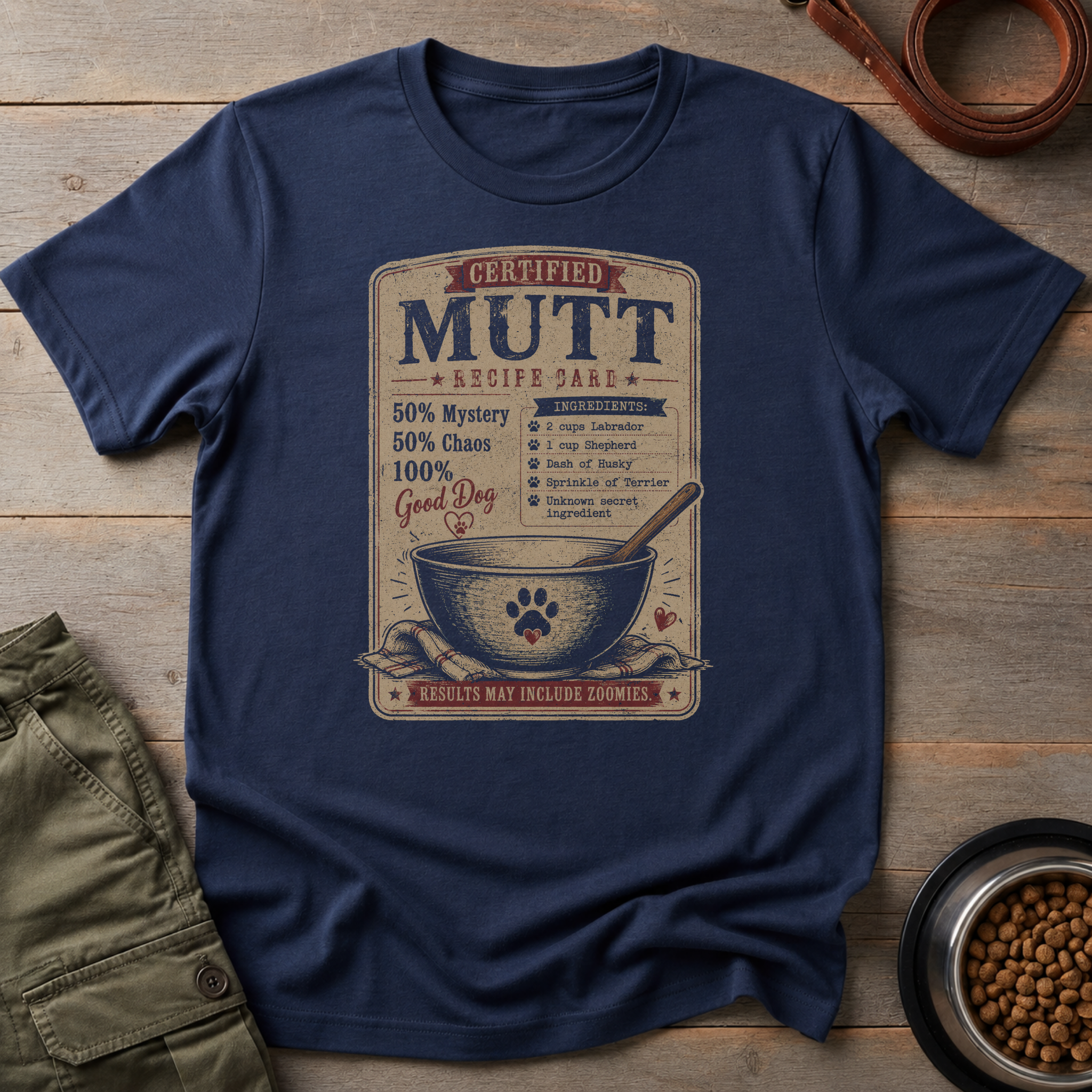 Mutt Recipe Card Tee