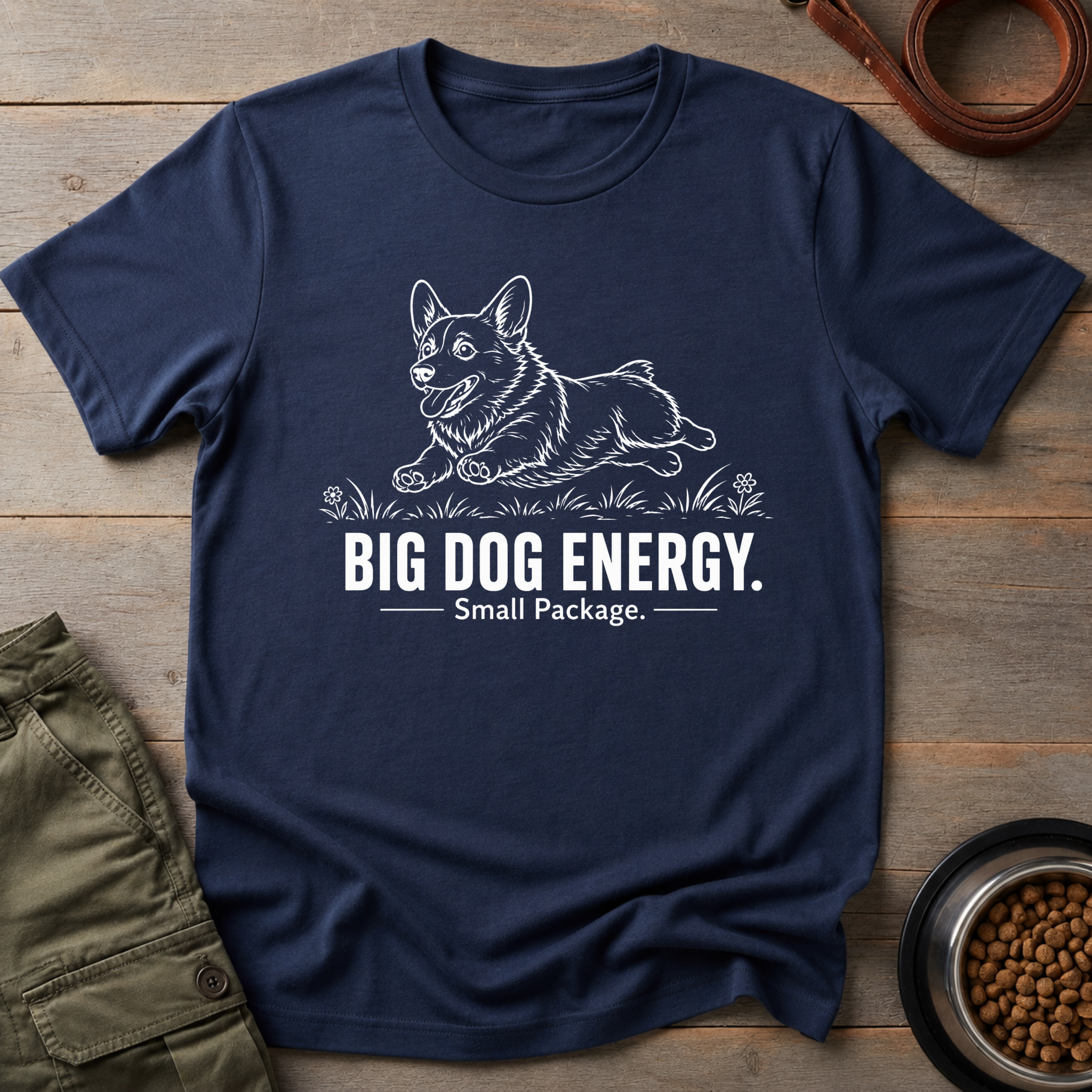Corgi Big Dog Energy Vintage Tee