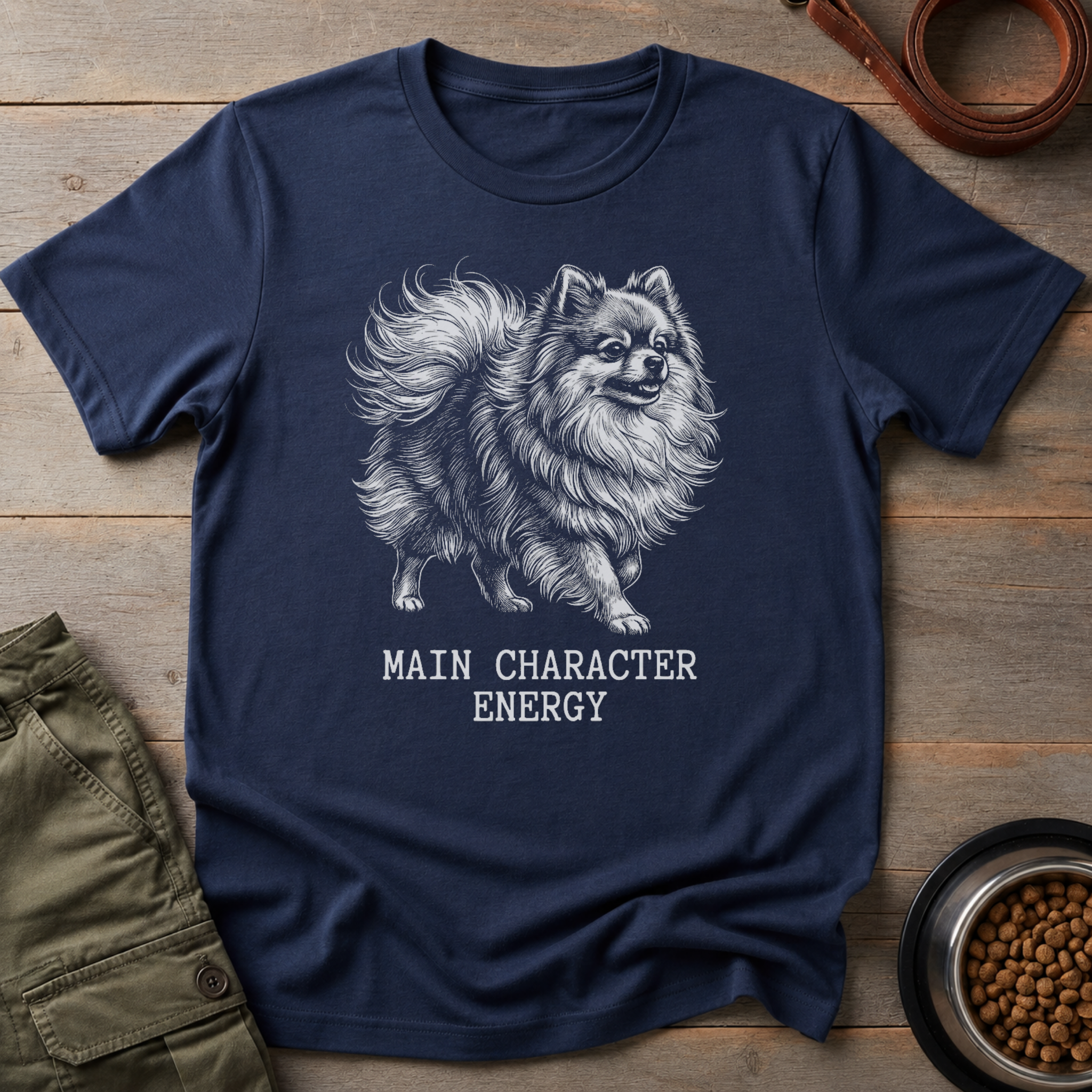 Pomeranian Main Character Energy Tee