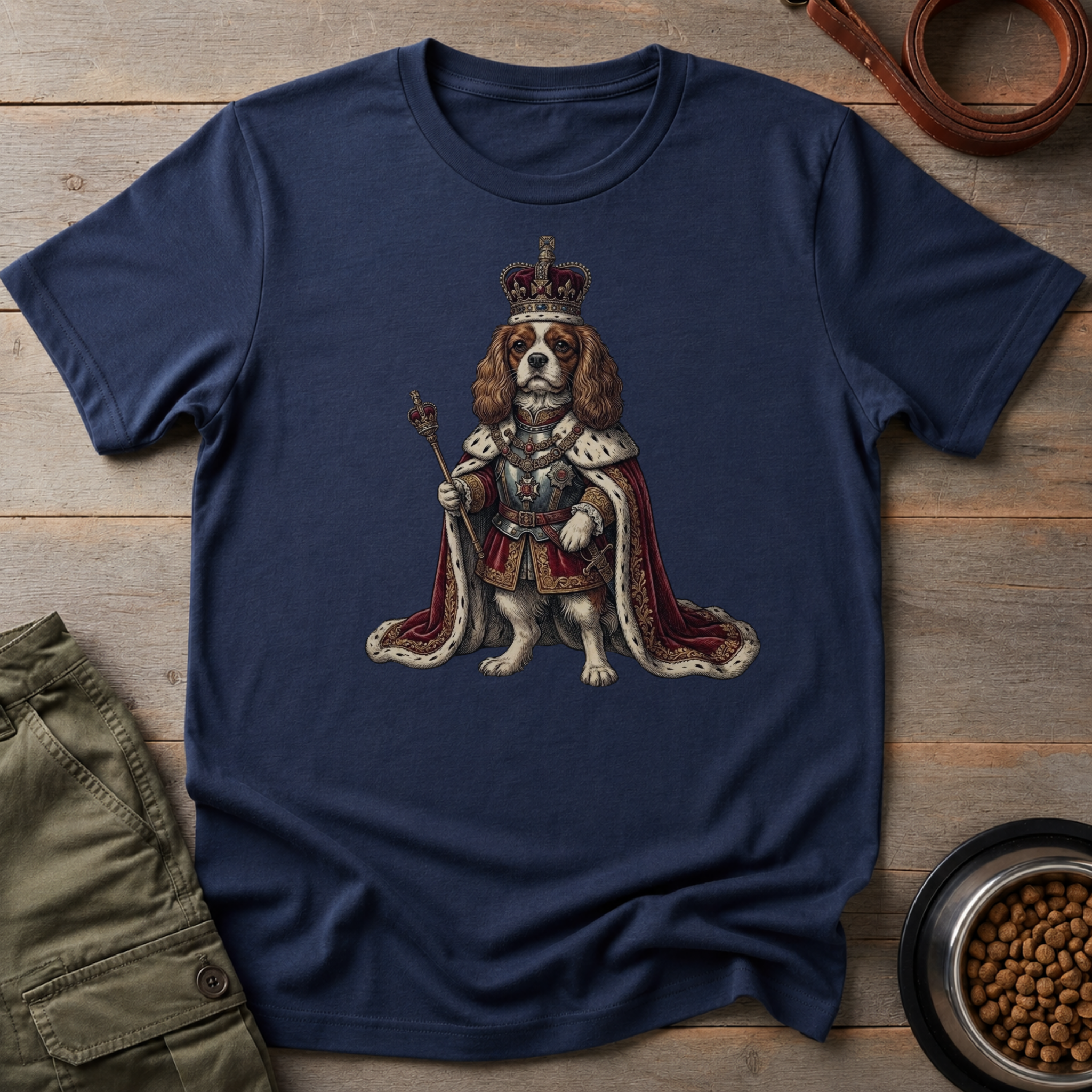 Cavalier King Charles Dressed As A King Tee