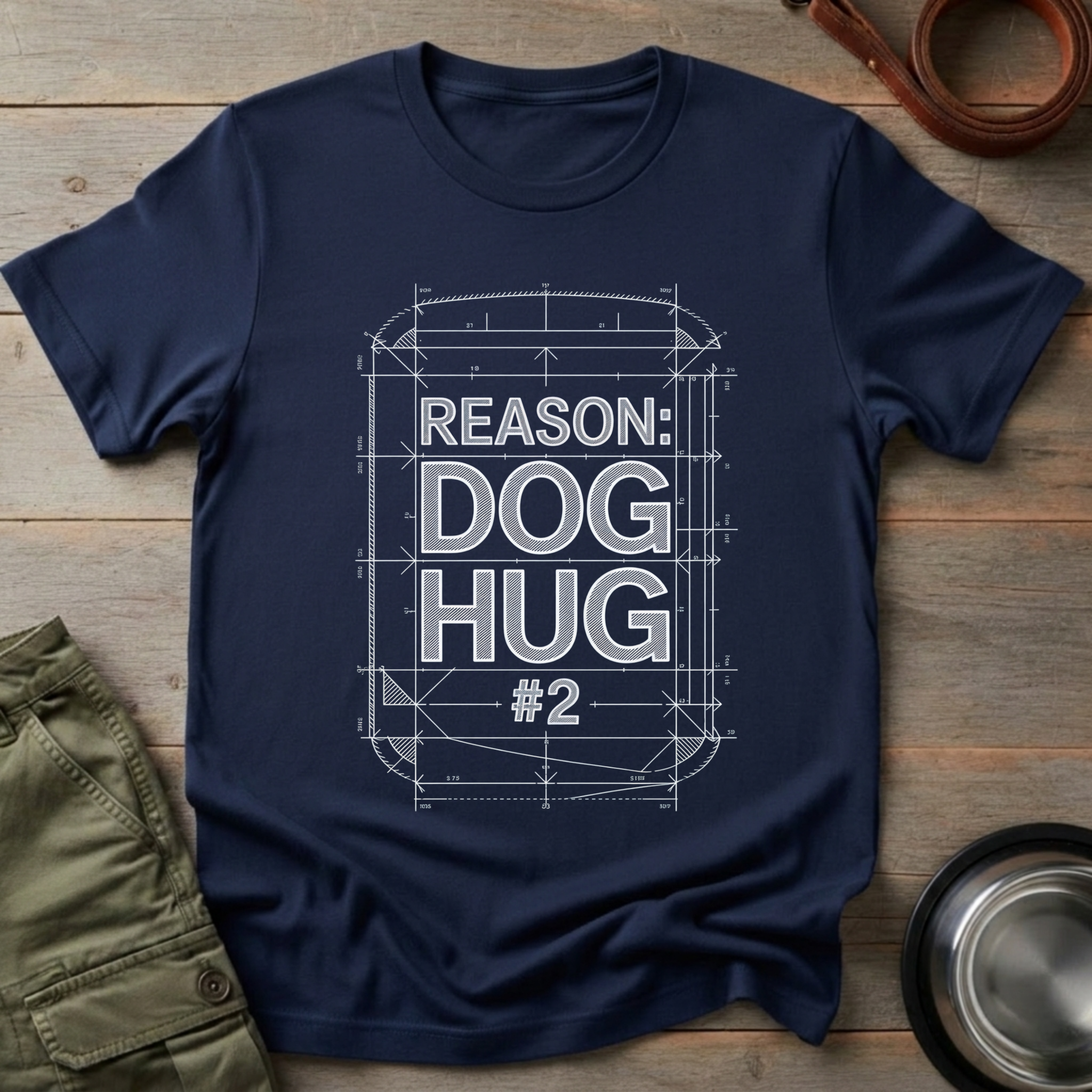 Dog Hug Blueprint Tee