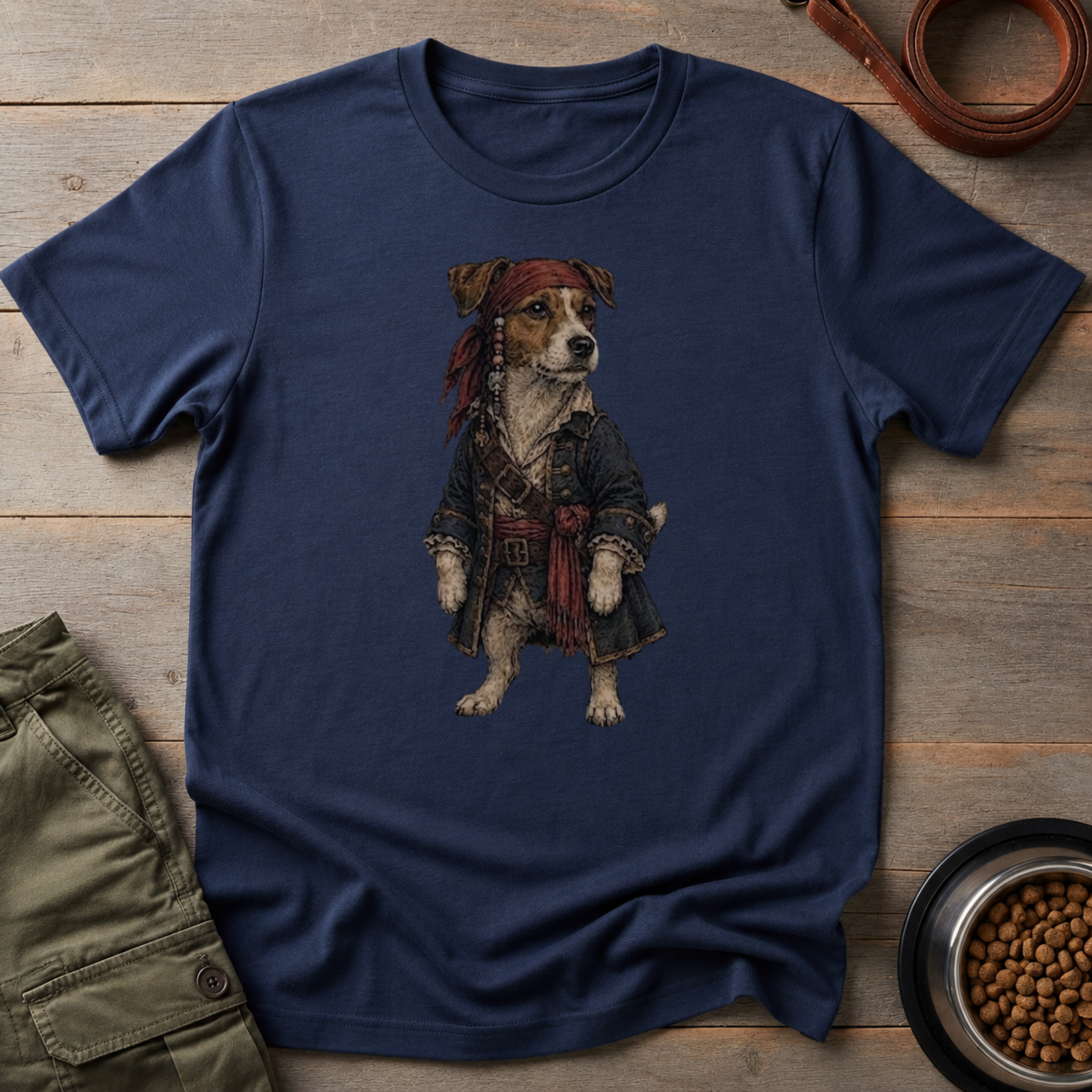 Jack Russell Dressed As Captain Jack Tee