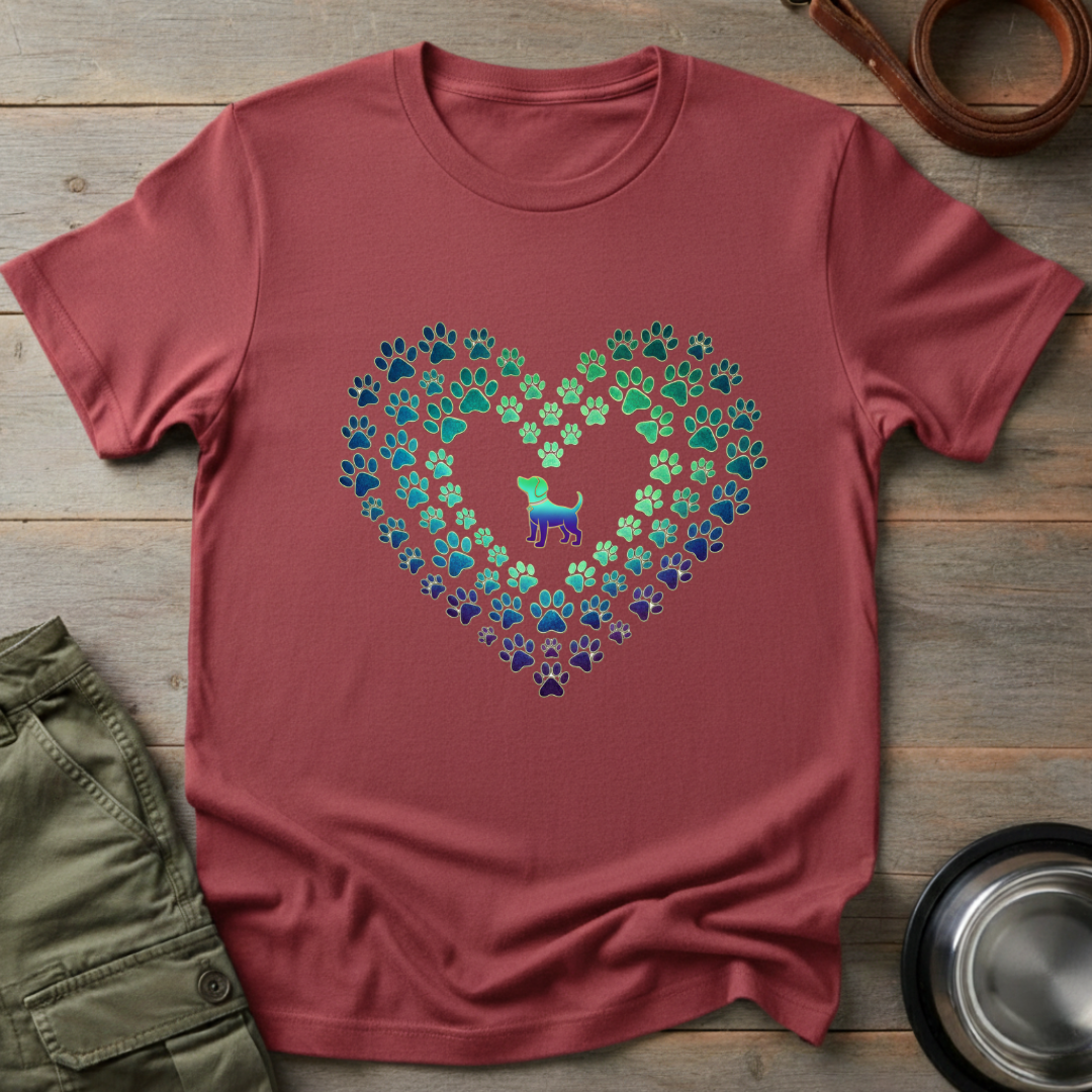 Pawprint Heart Glow Tee