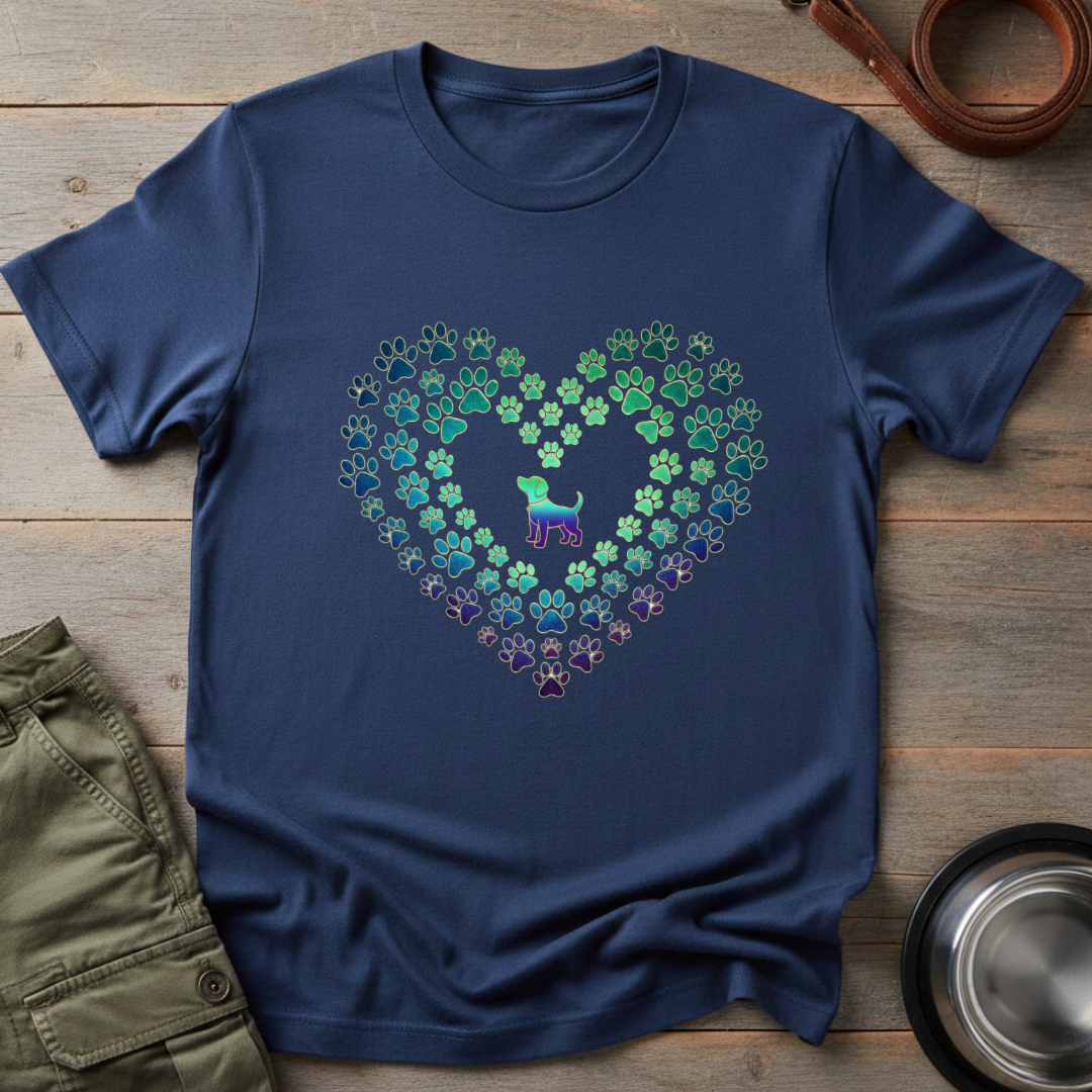 Pawprint Heart Glow Tee