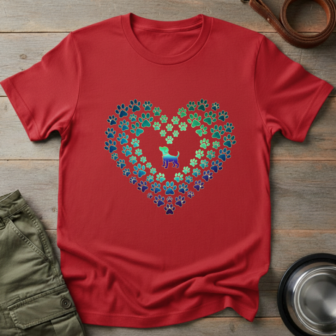 Pawprint Heart Glow Tee