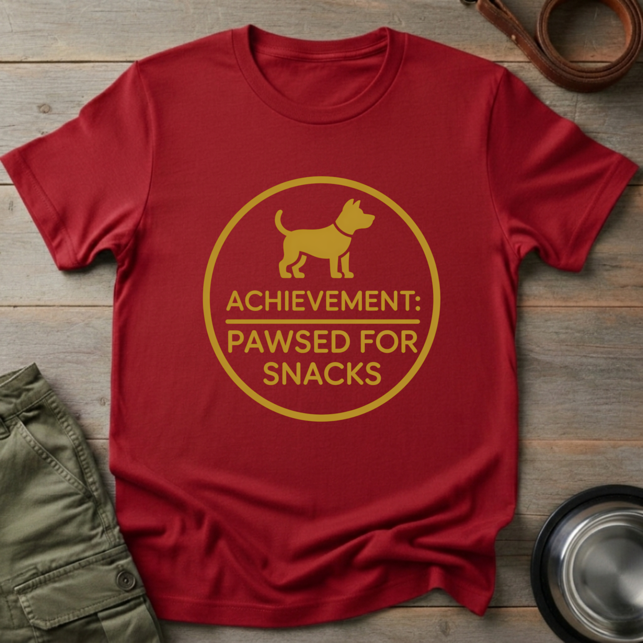 Pawsed for Snacks Achievement Tee