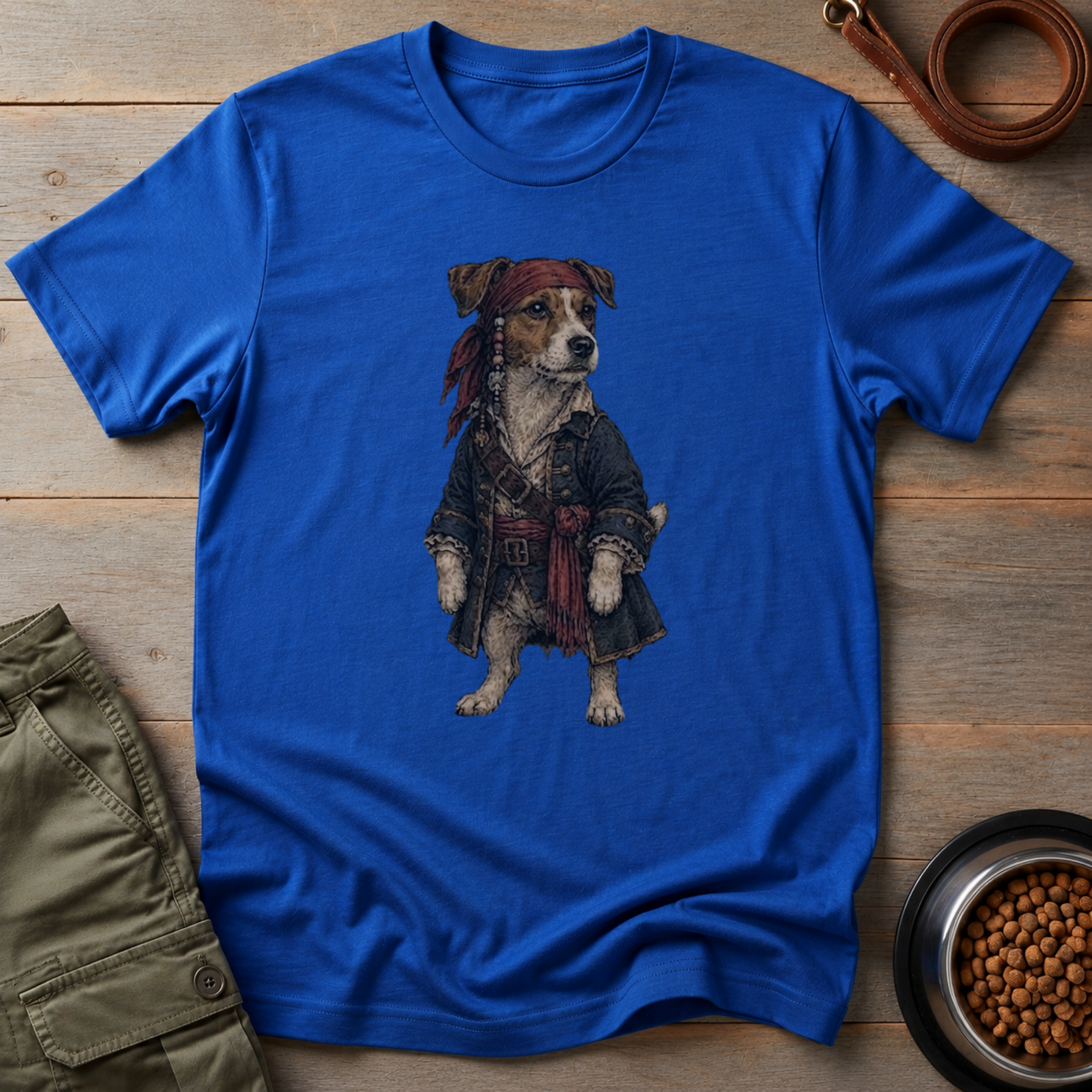 Jack Russell Dressed As Captain Jack Tee
