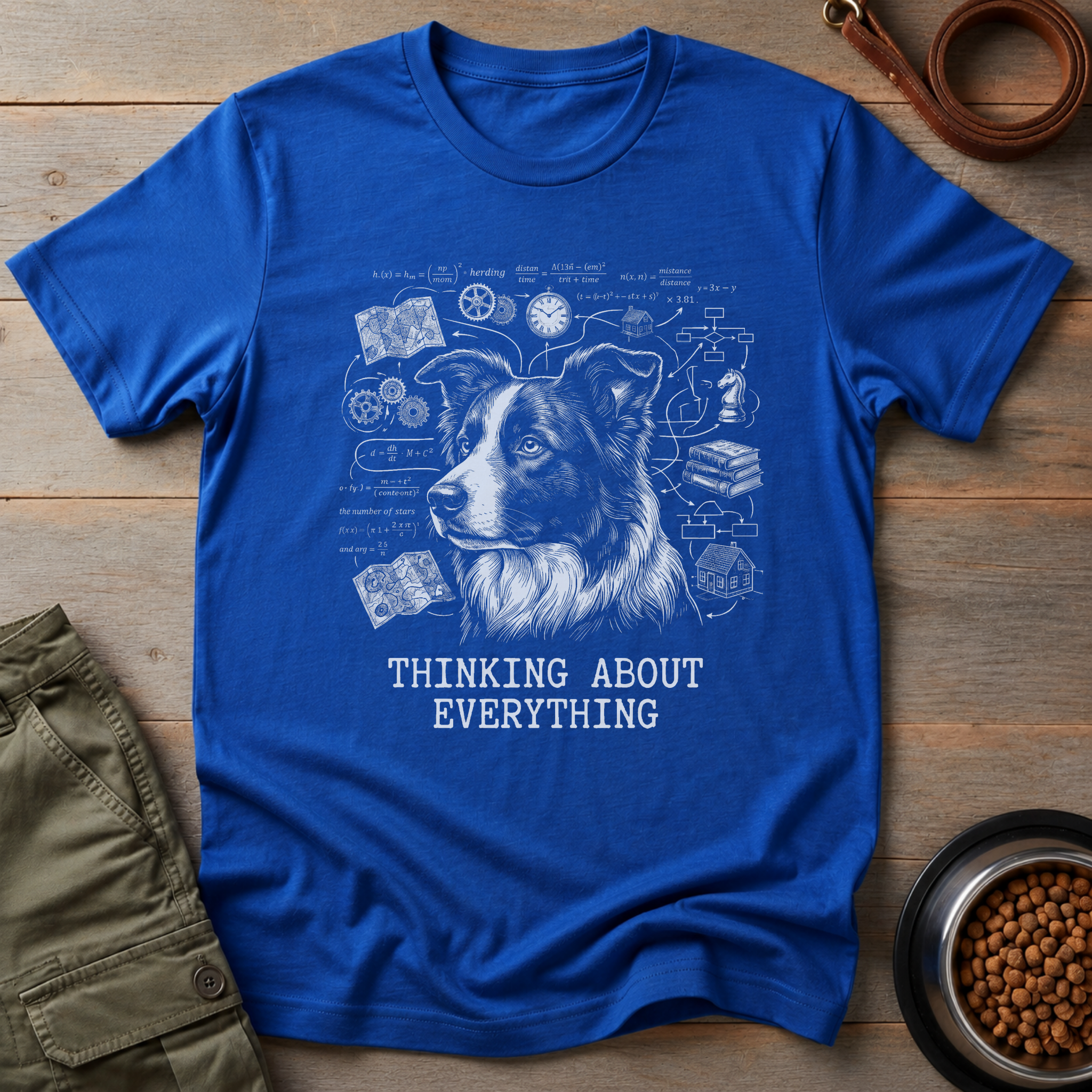 Border Collie Thinking About Everything Tee